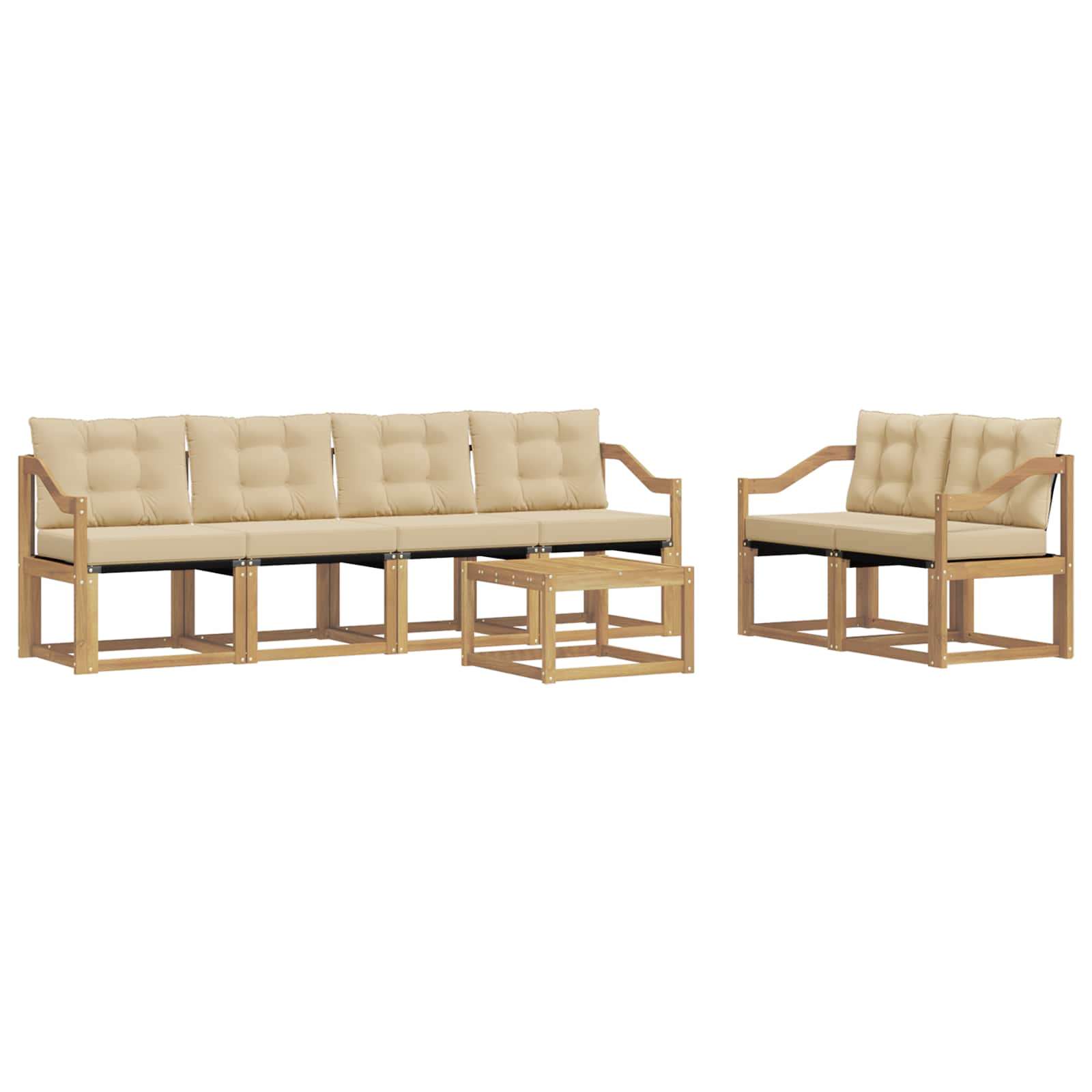 Ensemble de canapés d'extérieur 7 pcs Blanc et Beige - XIOS