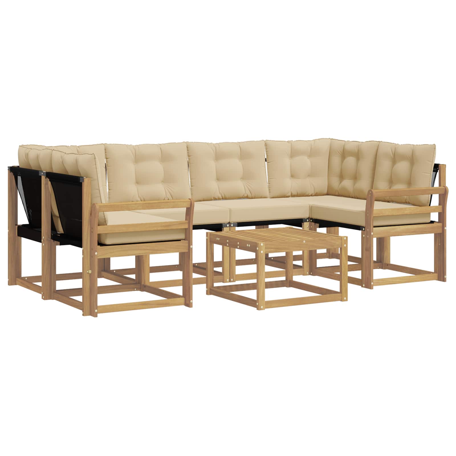 Ensemble de canapés d'extérieur 7 pcs Blanc et Beige - XIOS