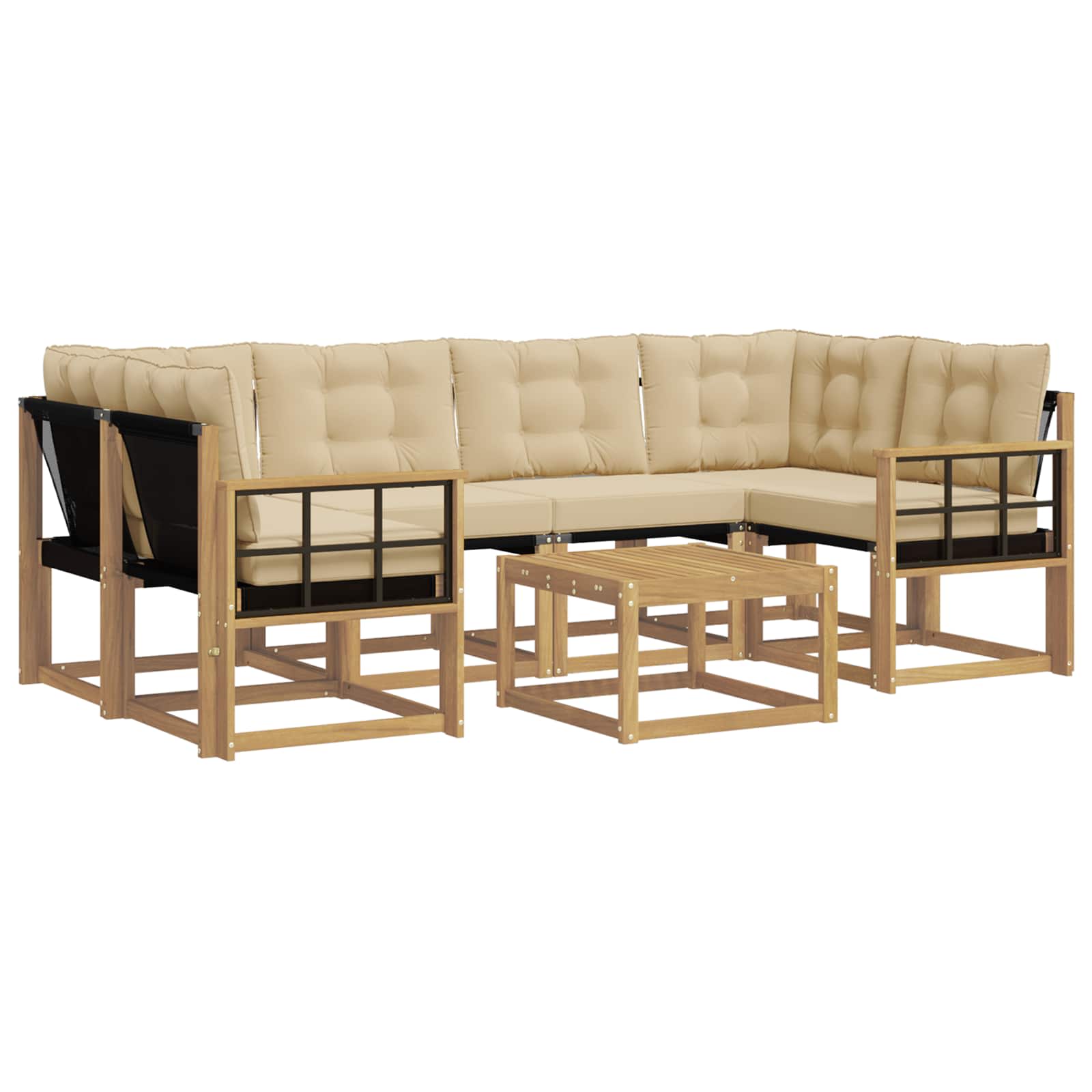 Ensemble de canapés d'extérieur 7 pcs Blanc et Beige - XIOS