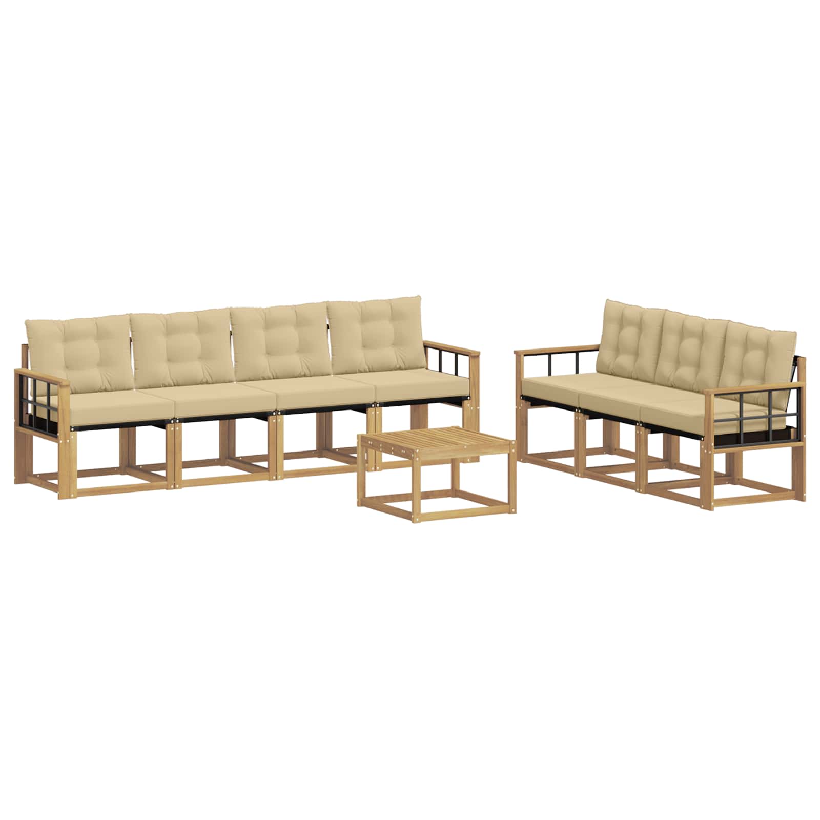 Ensemble de canapés d'extérieur 8 pcs Blanc et Beige - XIOS