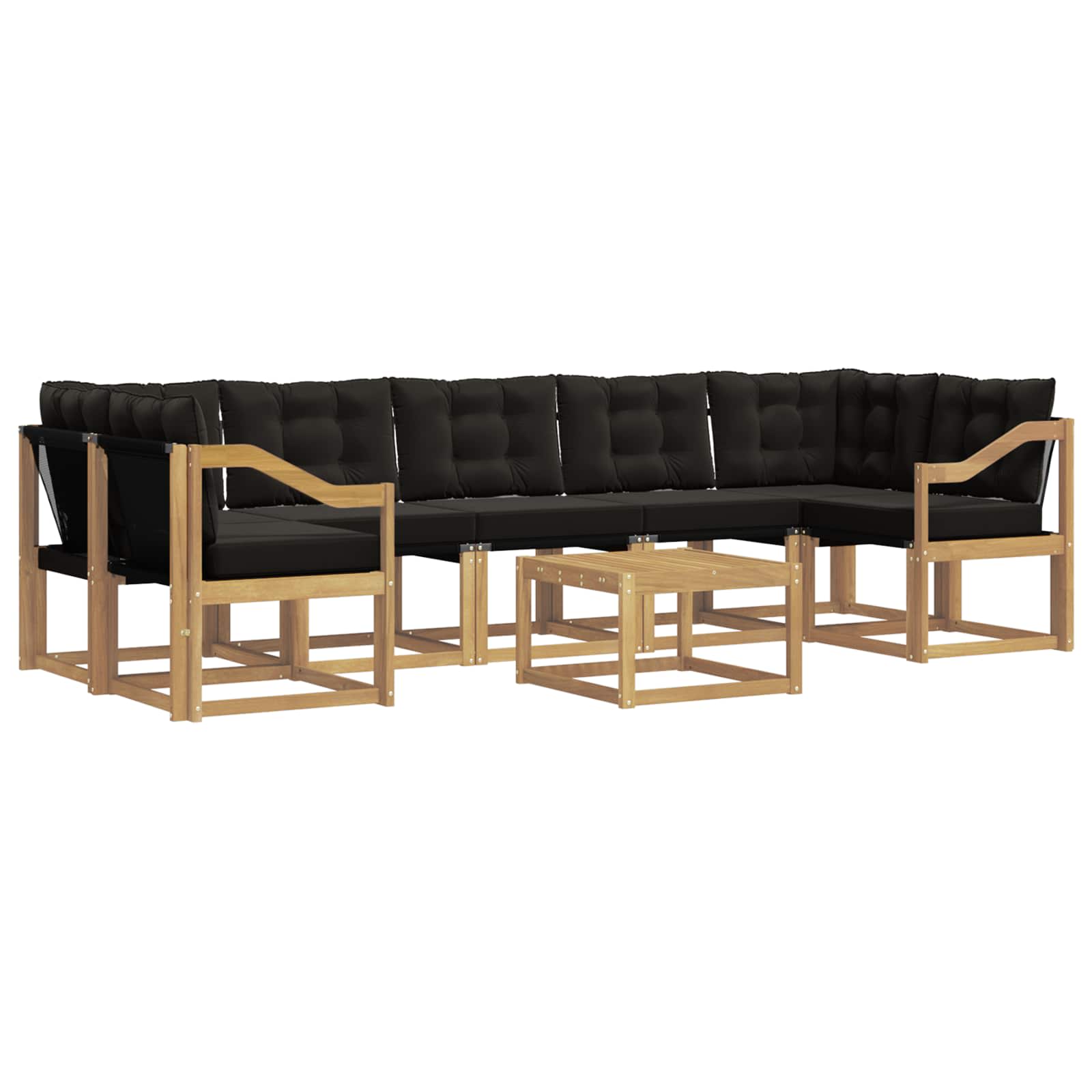 Ensemble de canapés d'extérieur 8 pcs Blanc et noir - XIOS
