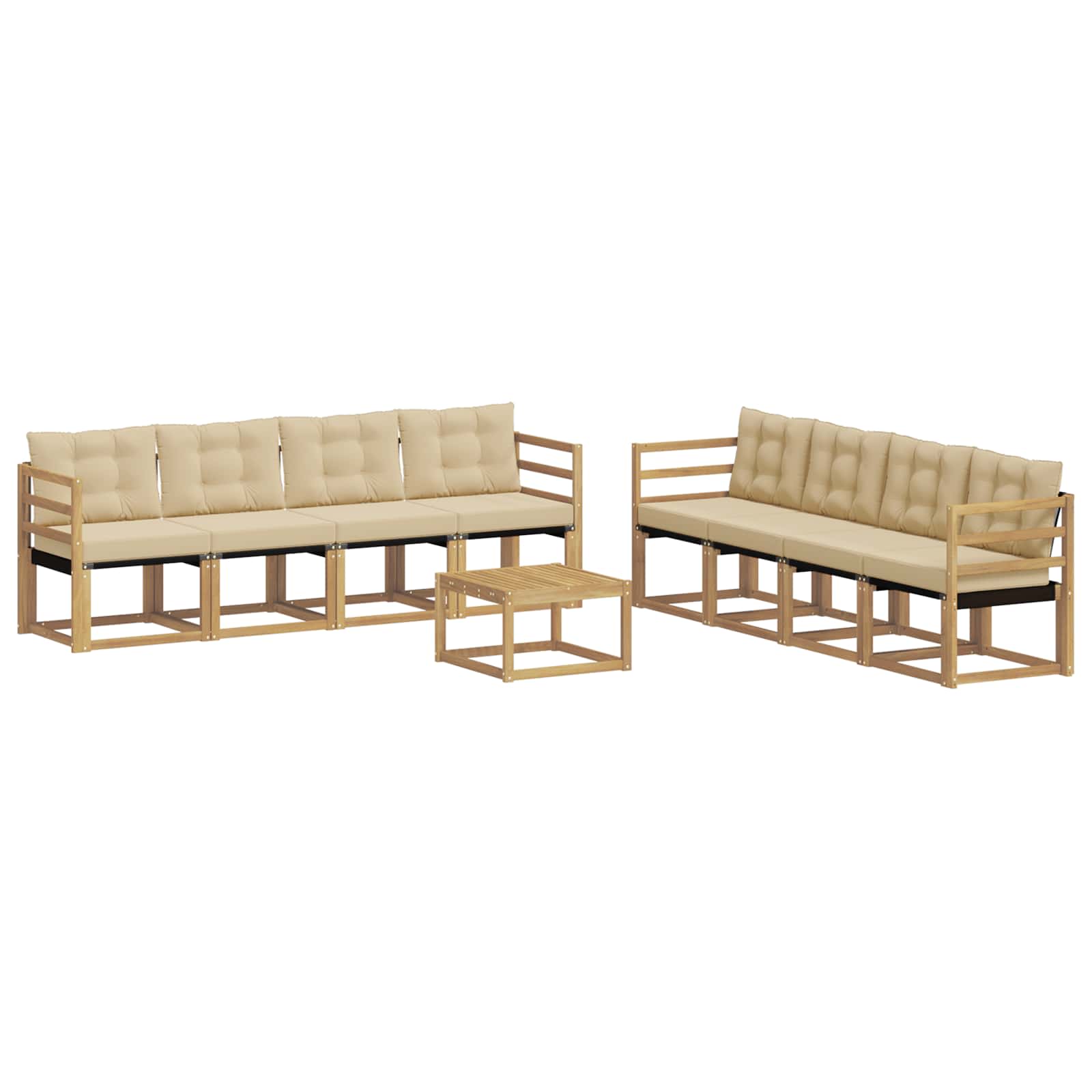 Ensemble de canapés d'extérieur 9 pcs Blanc et Beige - XIOS
