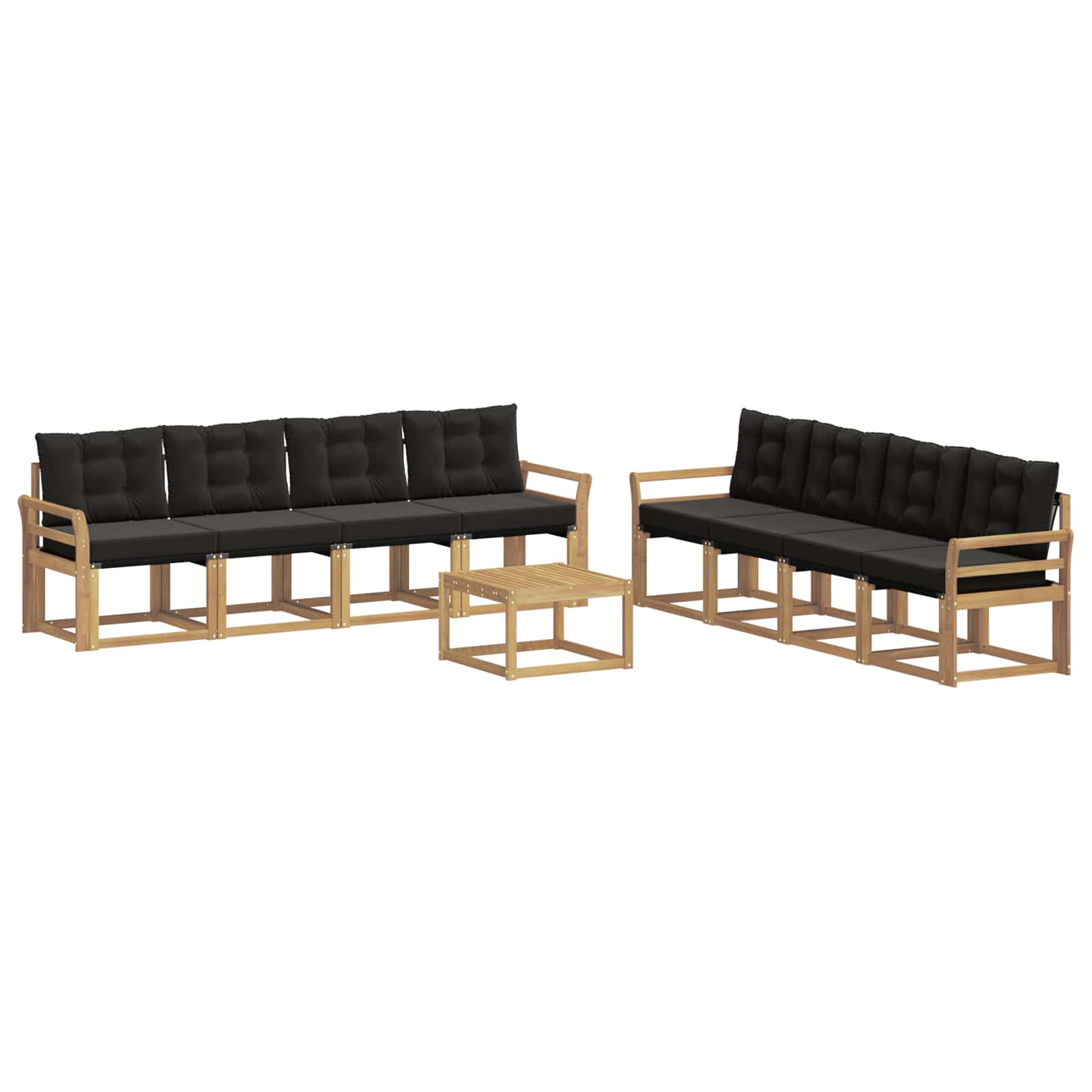 Ensemble de canapés d'extérieur 9 pcs Blanc et noir - XIOS