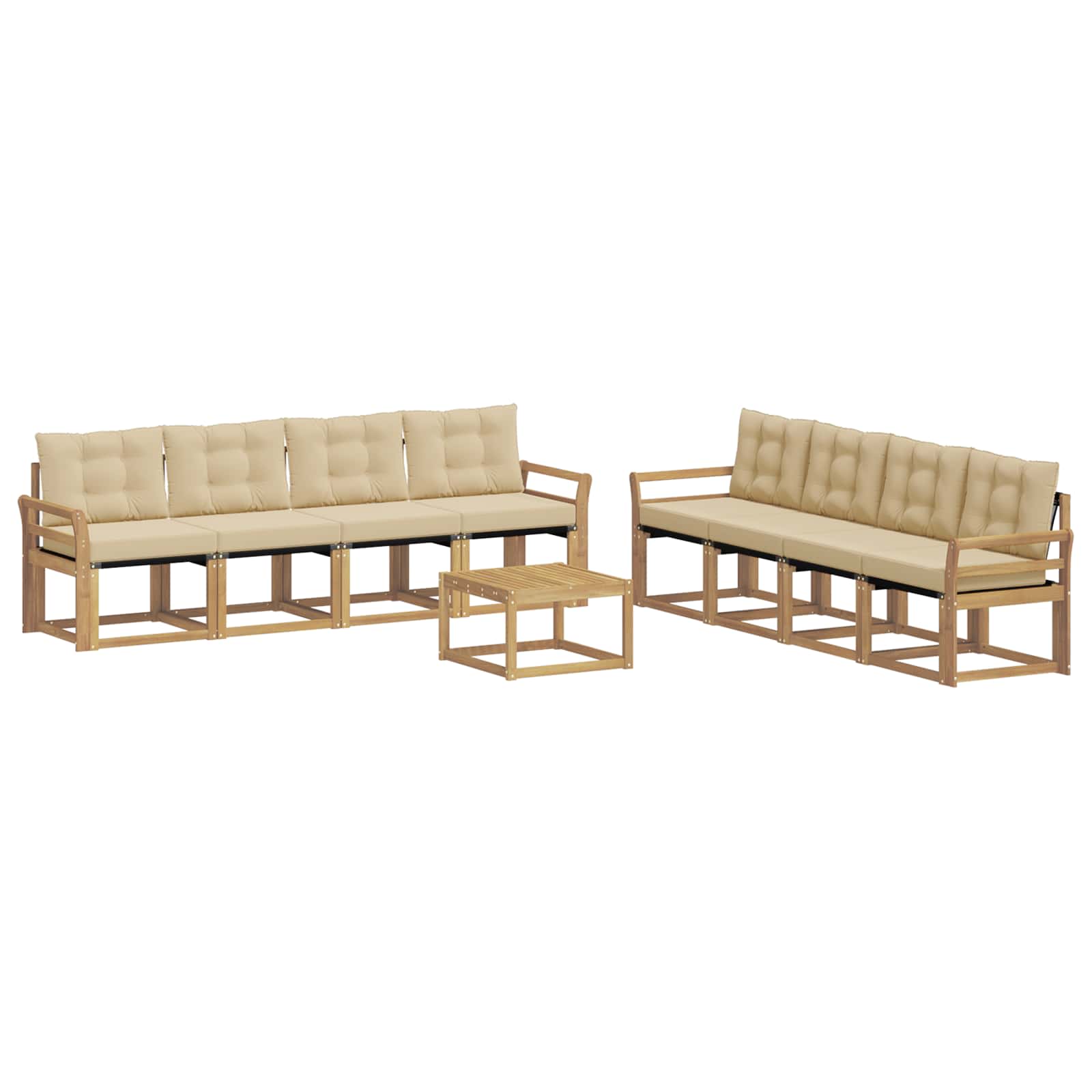 Ensemble de canapés d'extérieur 9 pcs Blanc et Beige - XIOS