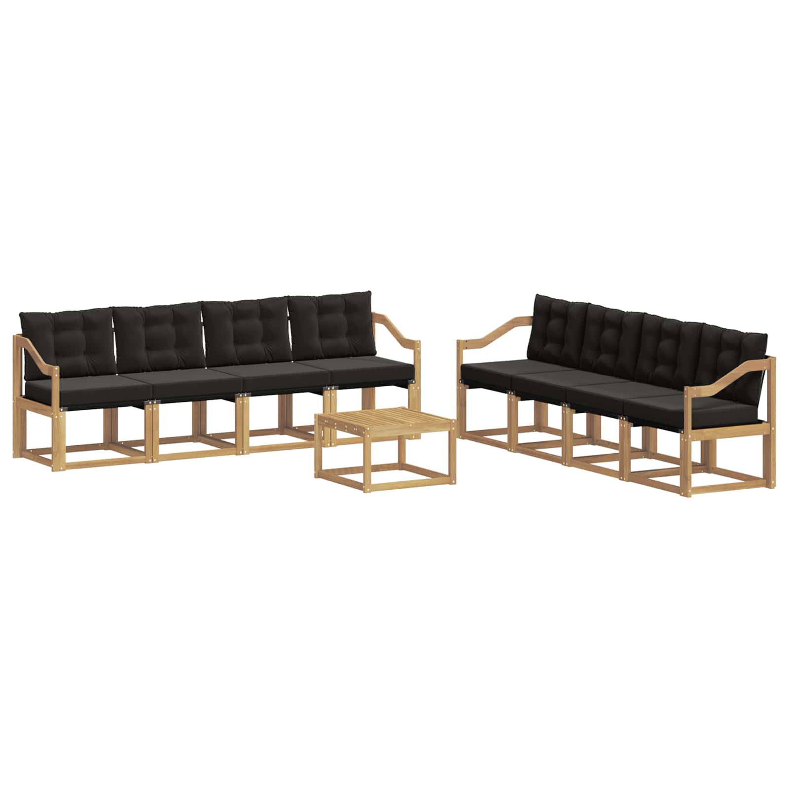 Ensemble de canapés d'extérieur 9 pcs Blanc et noir - XIOS