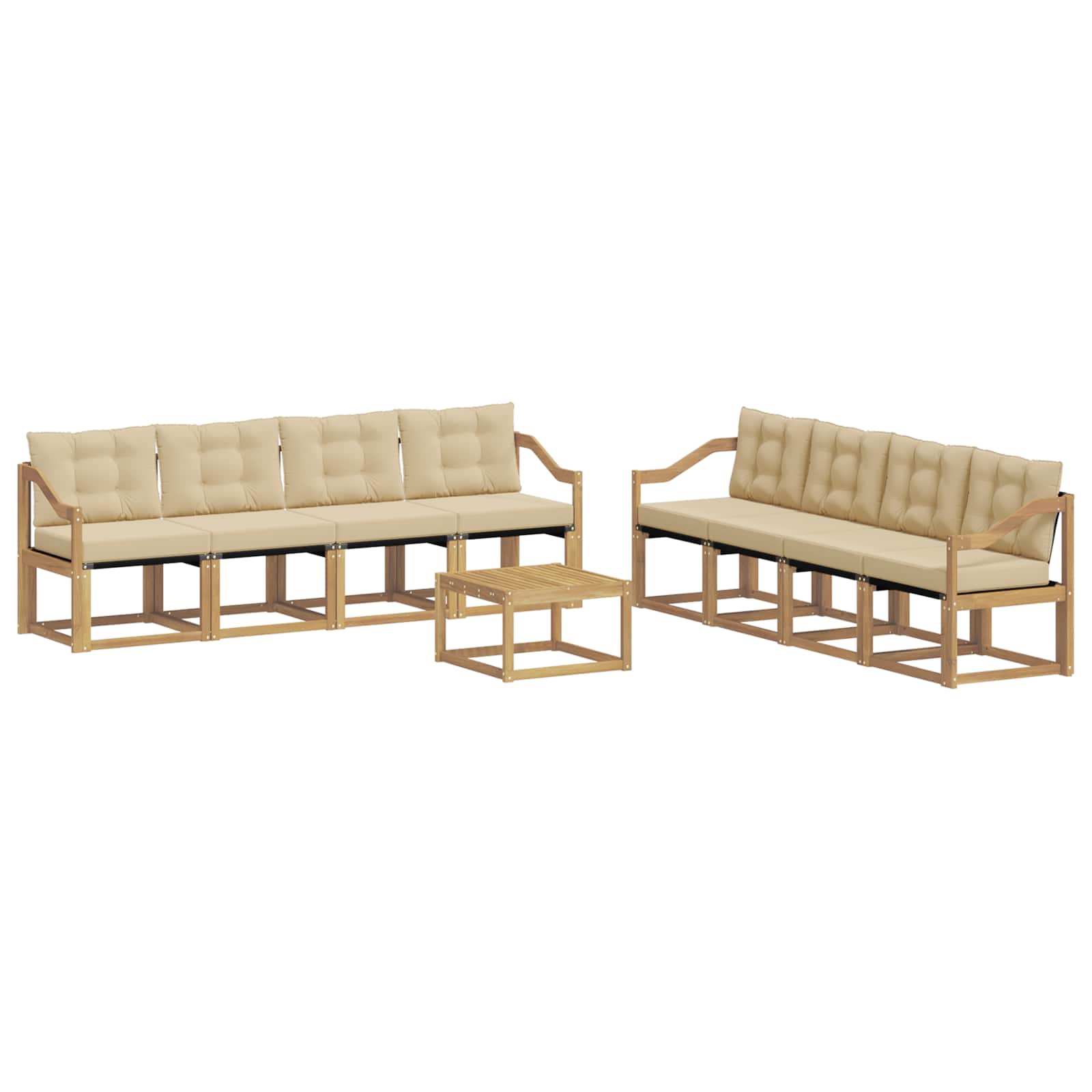 Ensemble de canapés d'extérieur 9 pcs Blanc et Beige - XIOS