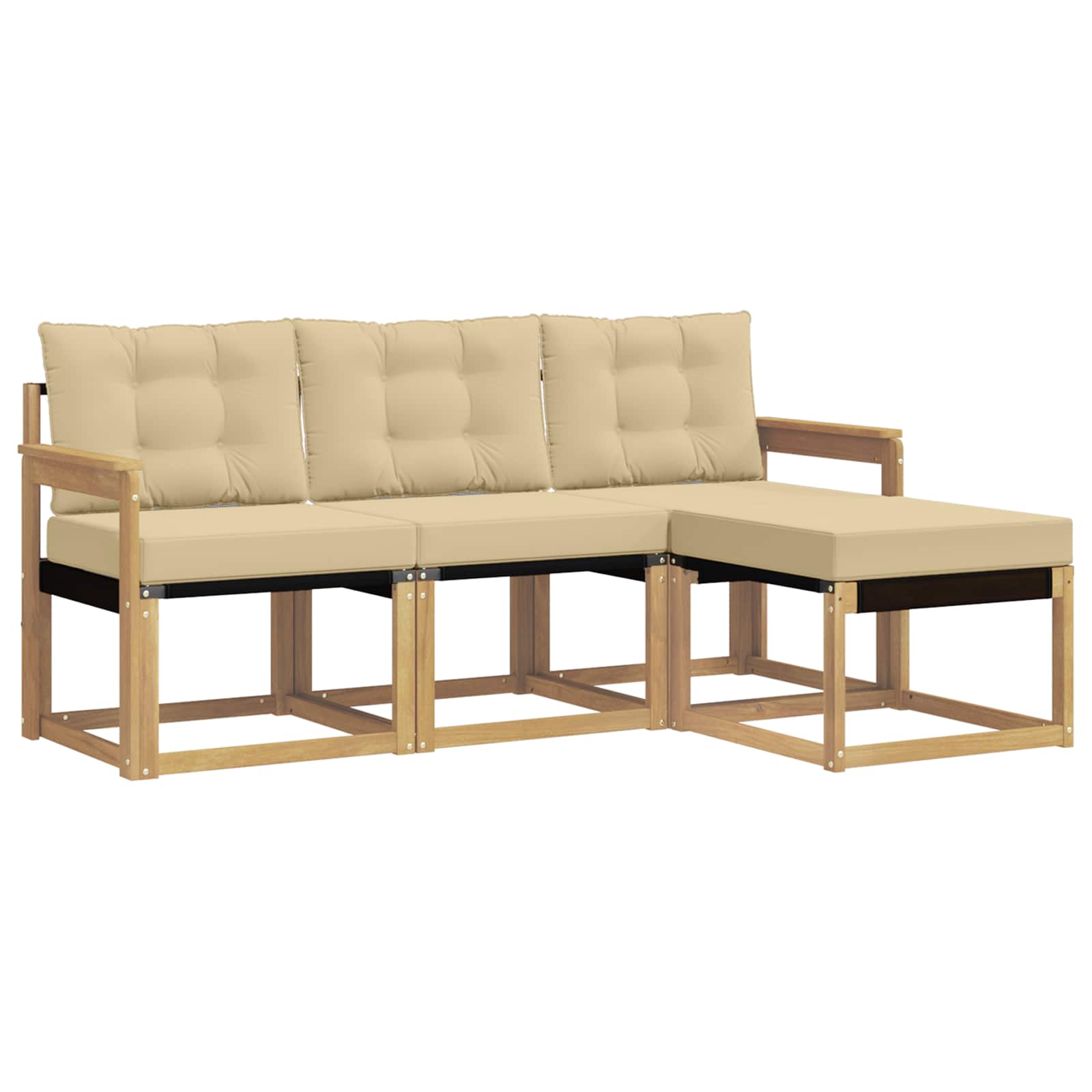 Ensemble de canapés d'extérieur 4 pcs Blanc et Beige - XIOS