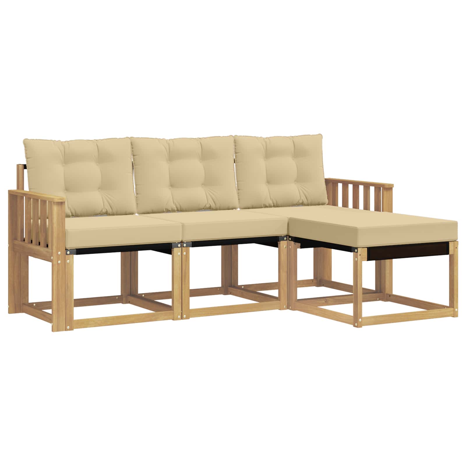 Ensemble de canapés d'extérieur 4 pcs Blanc et Beige - XIOS
