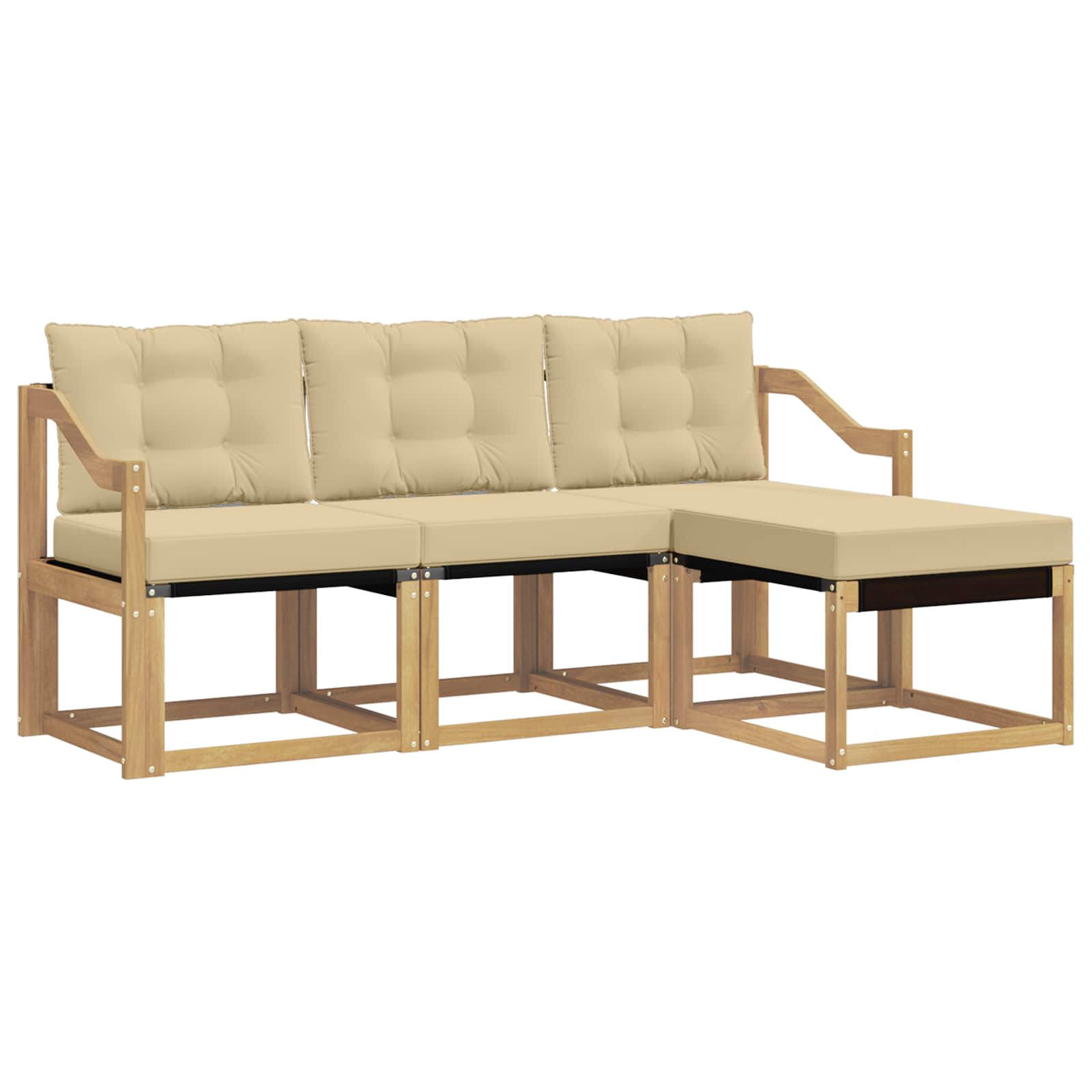 Ensemble de canapés d'extérieur 4 pcs Blanc et Beige - XIOS