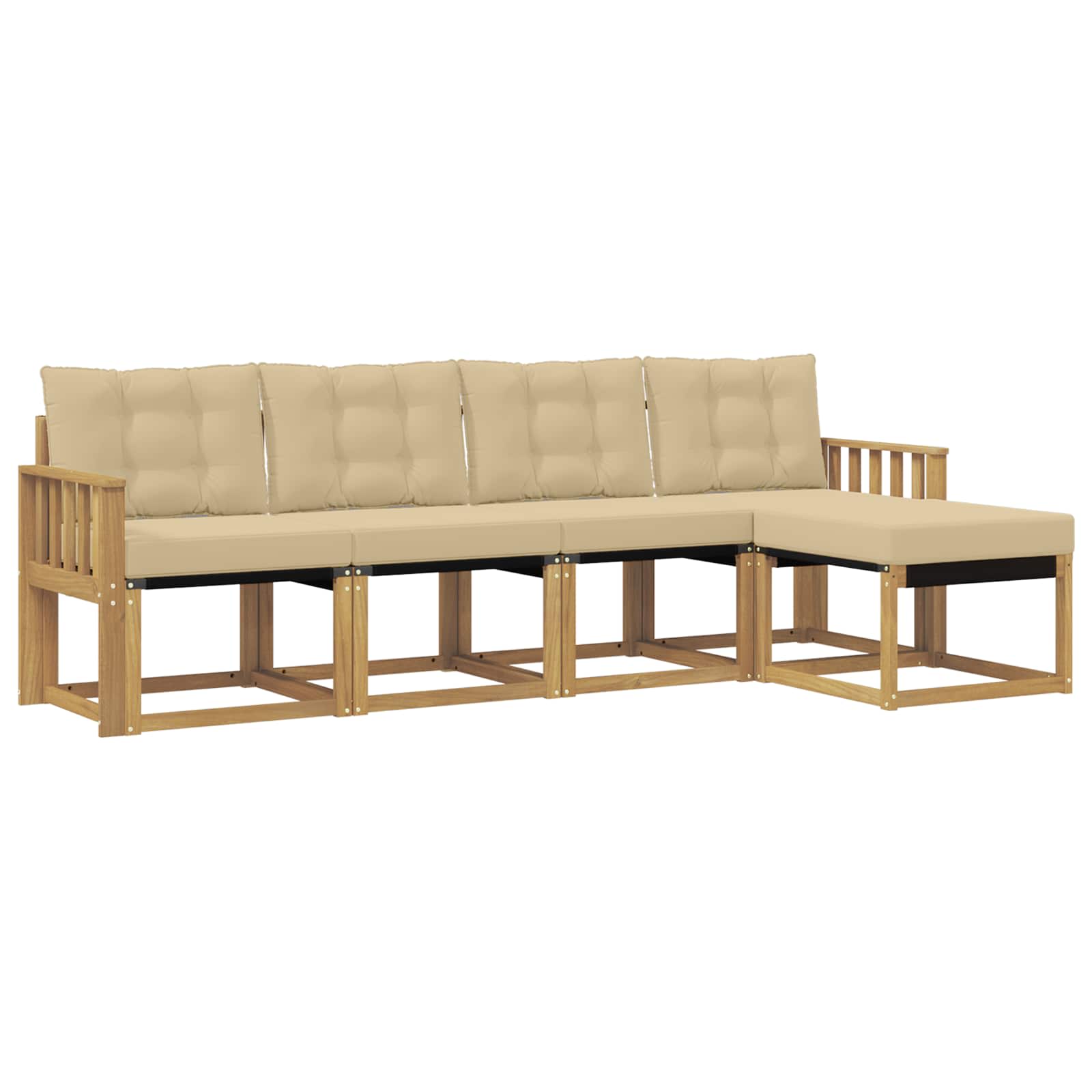 Ensemble de canapés d'extérieur 5 pcs Blanc et Beige - XIOS