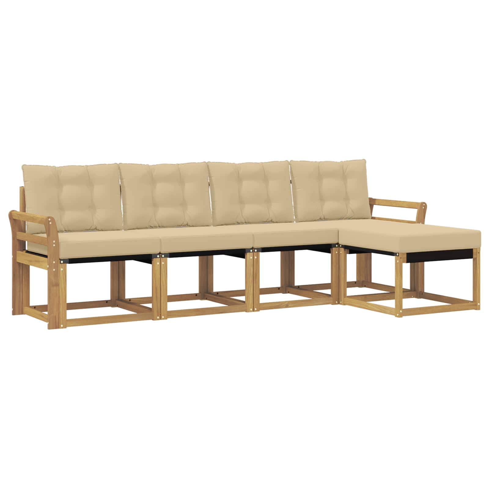 Ensemble de canapés d'extérieur 5 pcs Blanc et Beige - XIOS