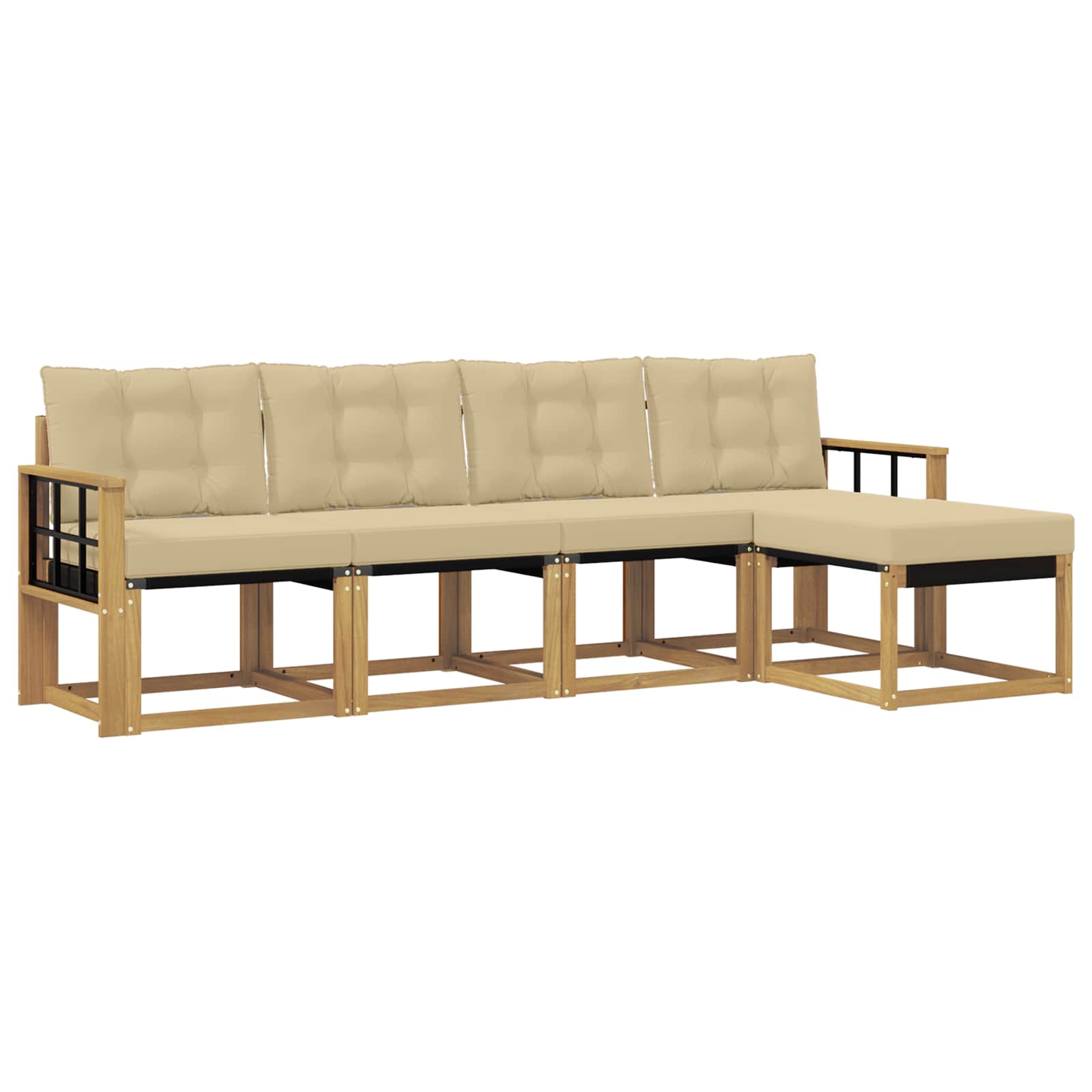 Ensemble de canapés d'extérieur 5 pcs Blanc et Beige - XIOS