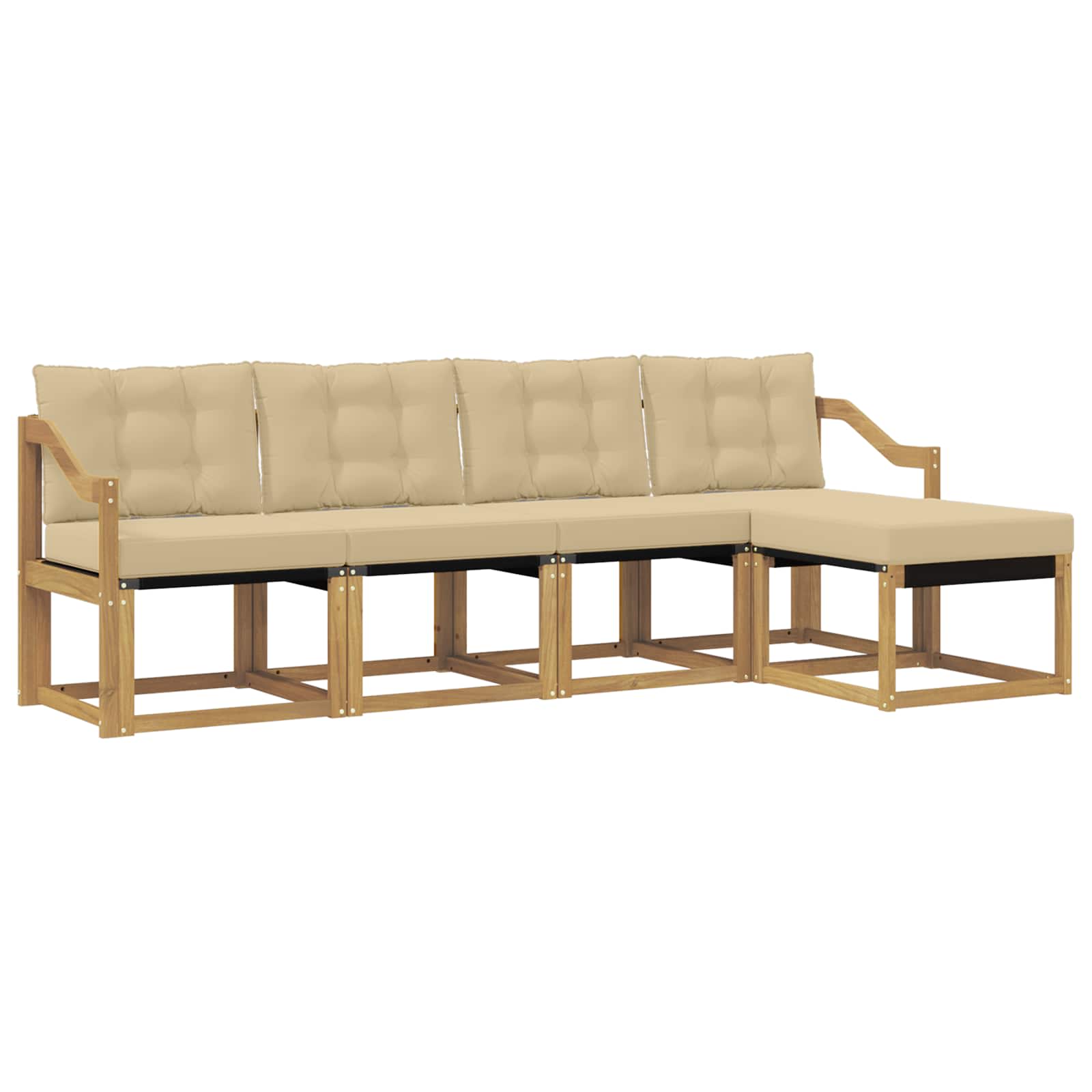 Ensemble de canapés d'extérieur 5 pcs Blanc et Beige - XIOS