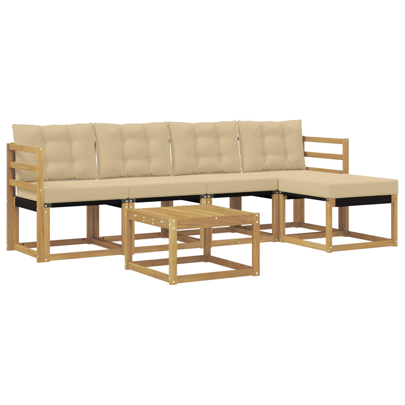 Ensemble de canapés d'extérieur 6 pcs Blanc et Beige - XIOS