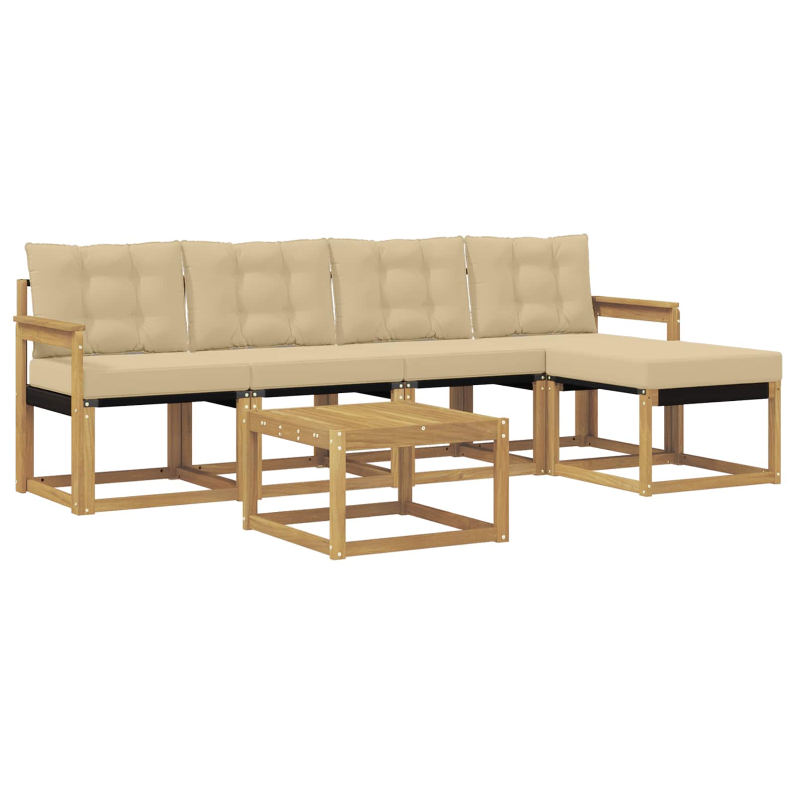 Ensemble de canapés d'extérieur 6 pcs Blanc et Beige - XIOS