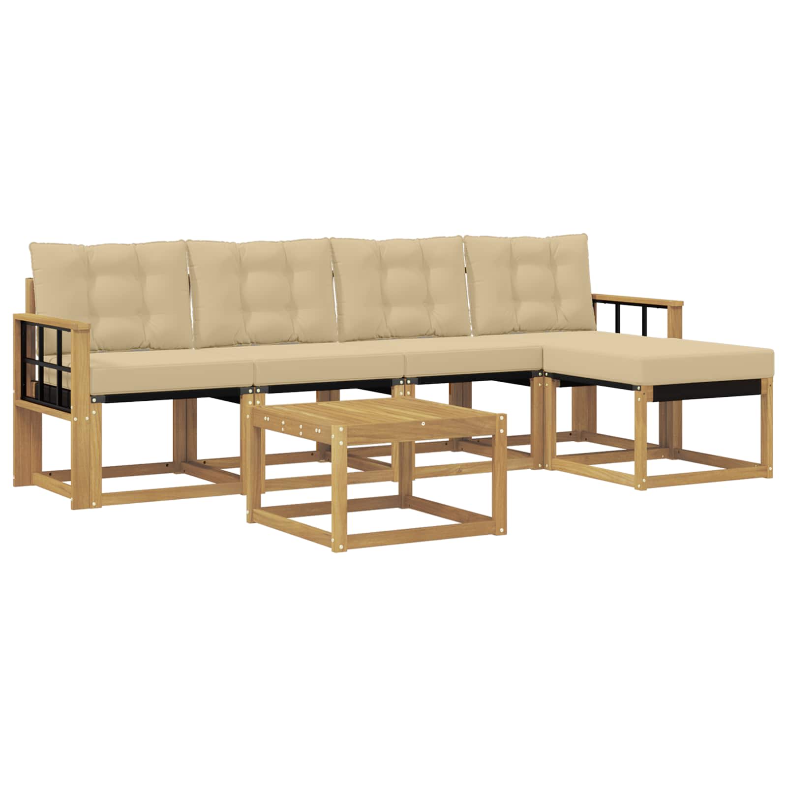 Ensemble de canapés d'extérieur 6 pcs Blanc et Beige - XIOS