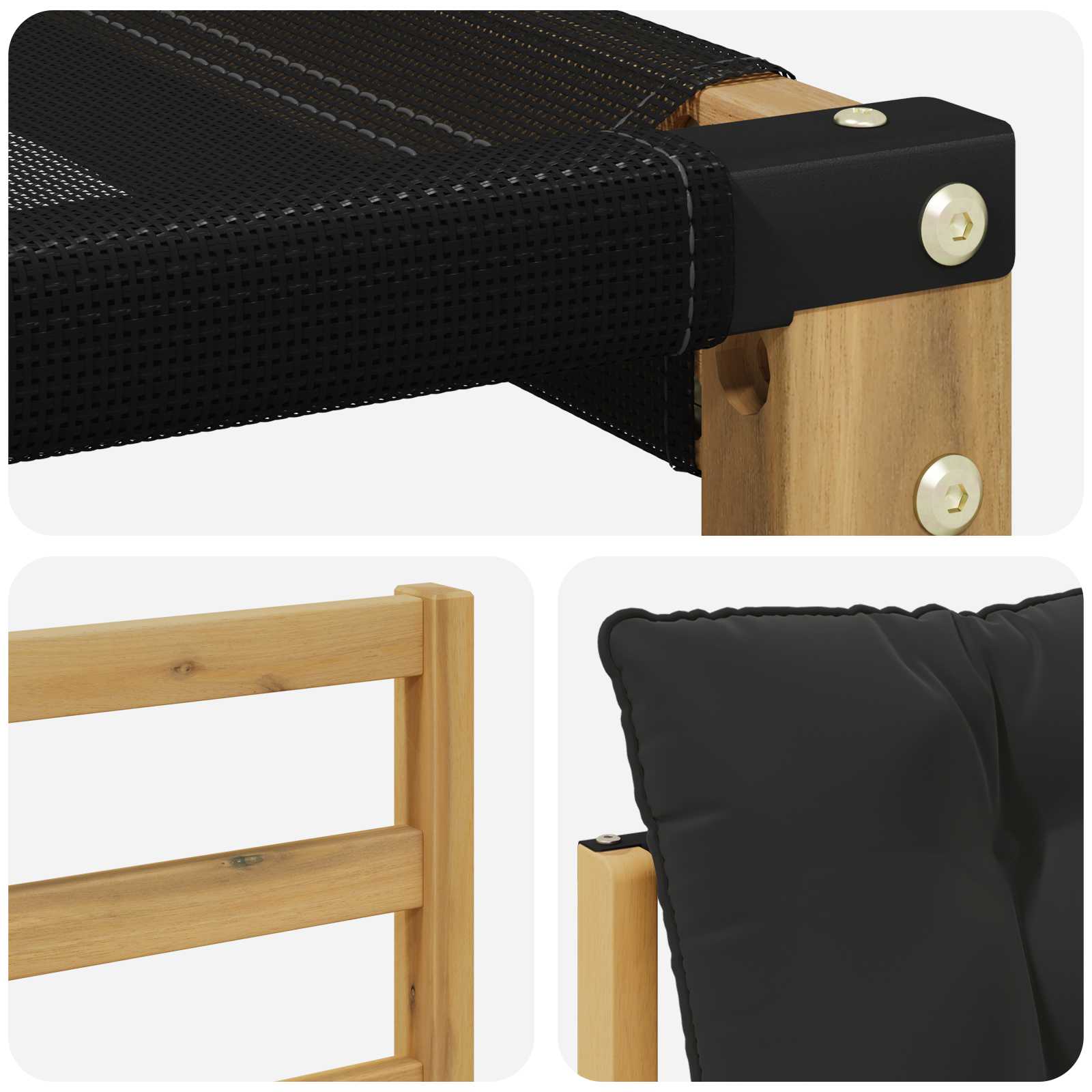 Ensemble de canapés d'extérieur 4 pcs Blanc et noir - XIOS