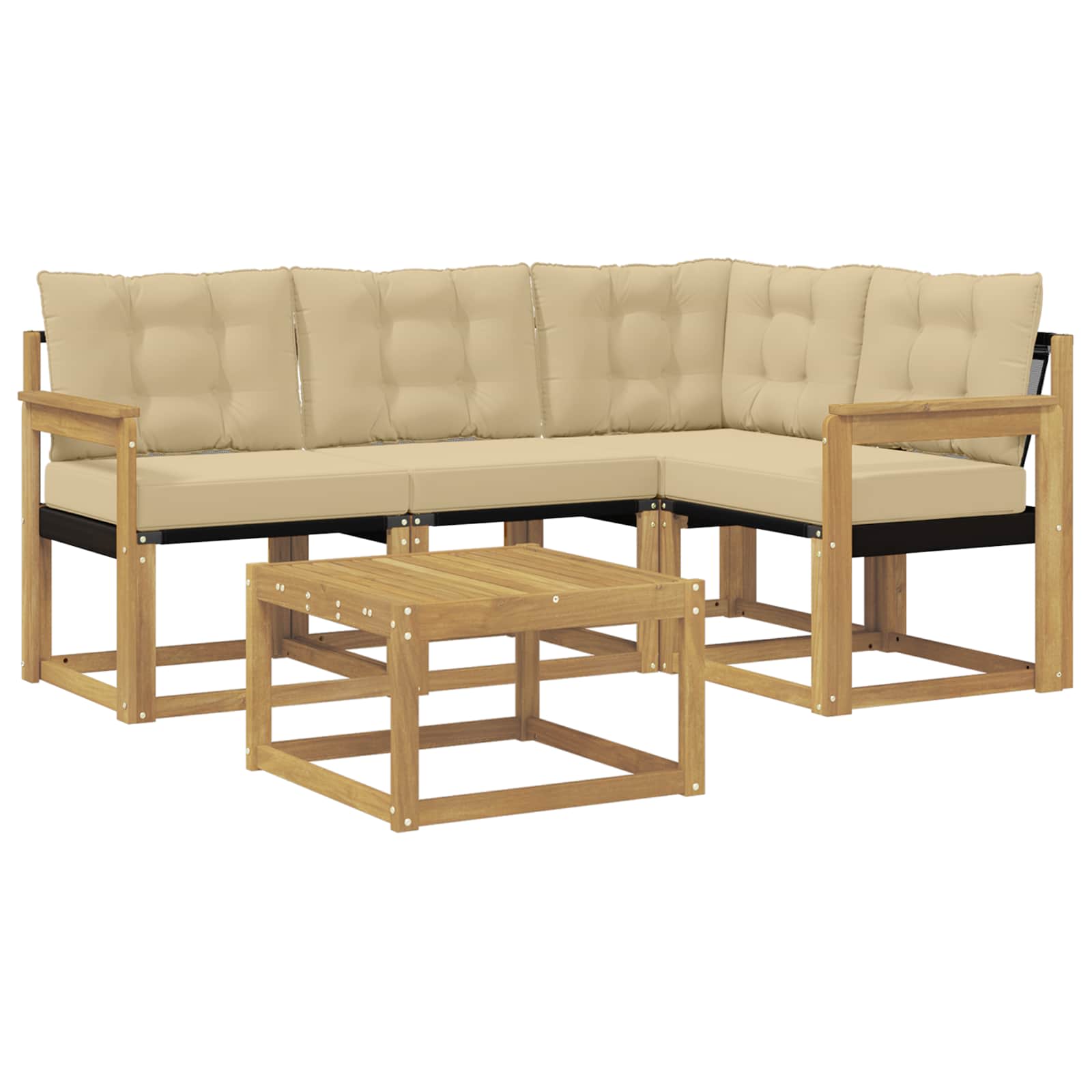 Ensemble de canapés d'extérieur 5 pcs Blanc et Beige - XIOS