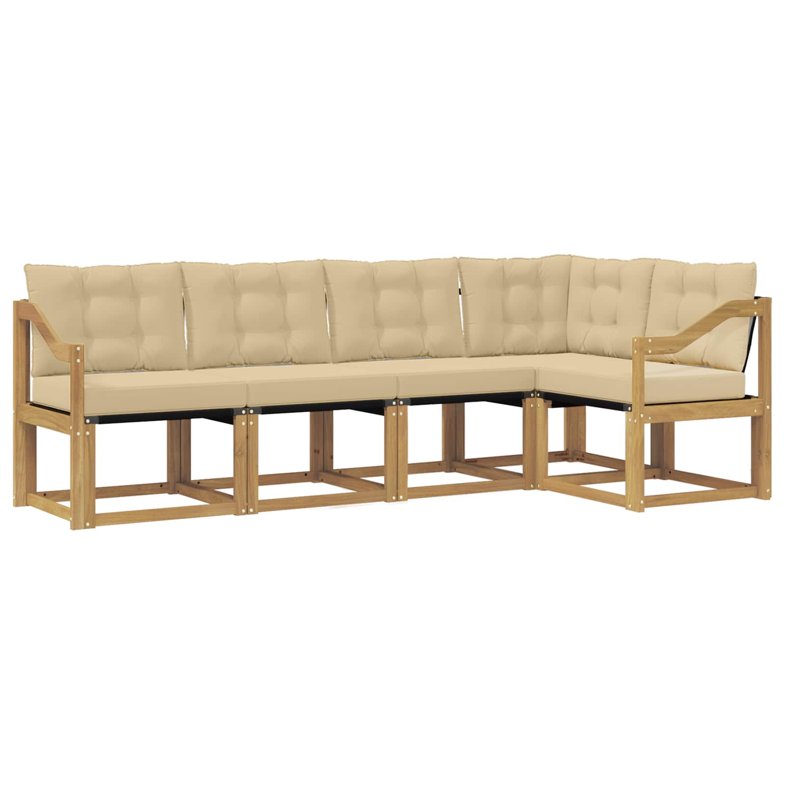 Ensemble de canapés d'extérieur 5 pcs Blanc et Beige - XIOS