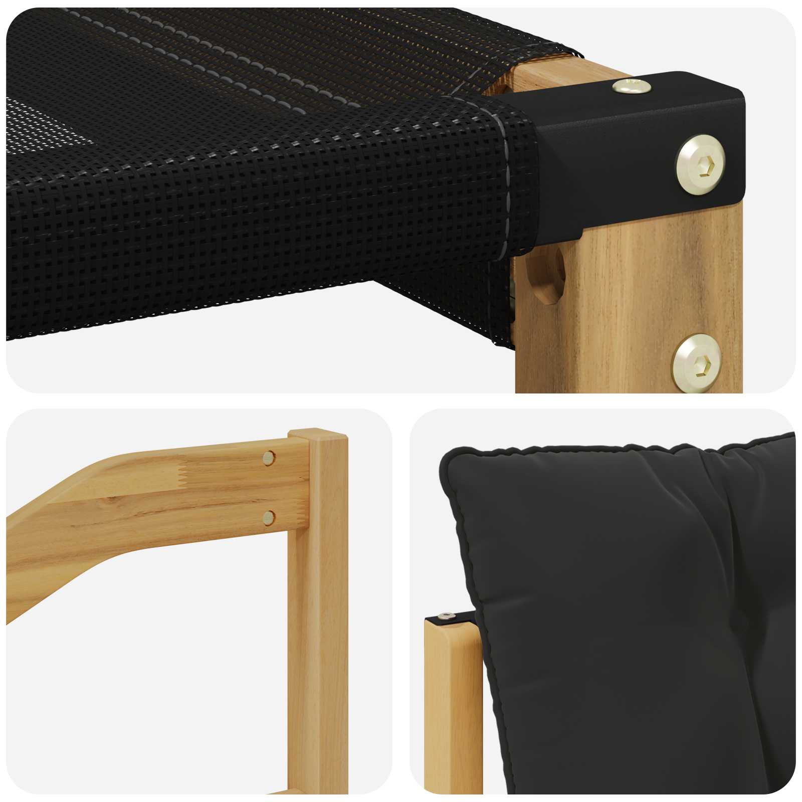 Ensemble de canapés d'extérieur 6 pcs Blanc et noir - XIOS