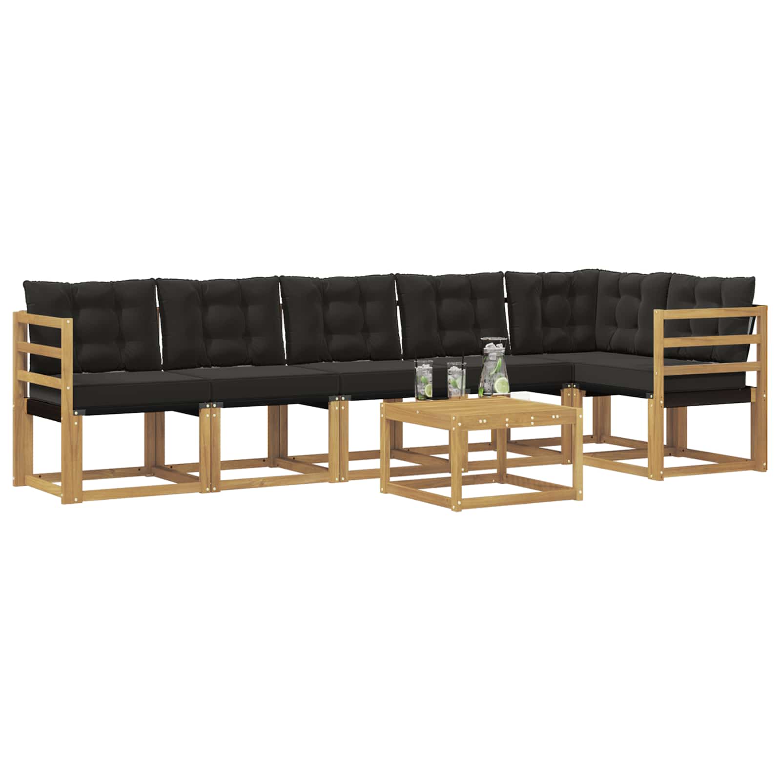 Ensemble de canapés d'extérieur 7 pcs Blanc et noir - XIOS