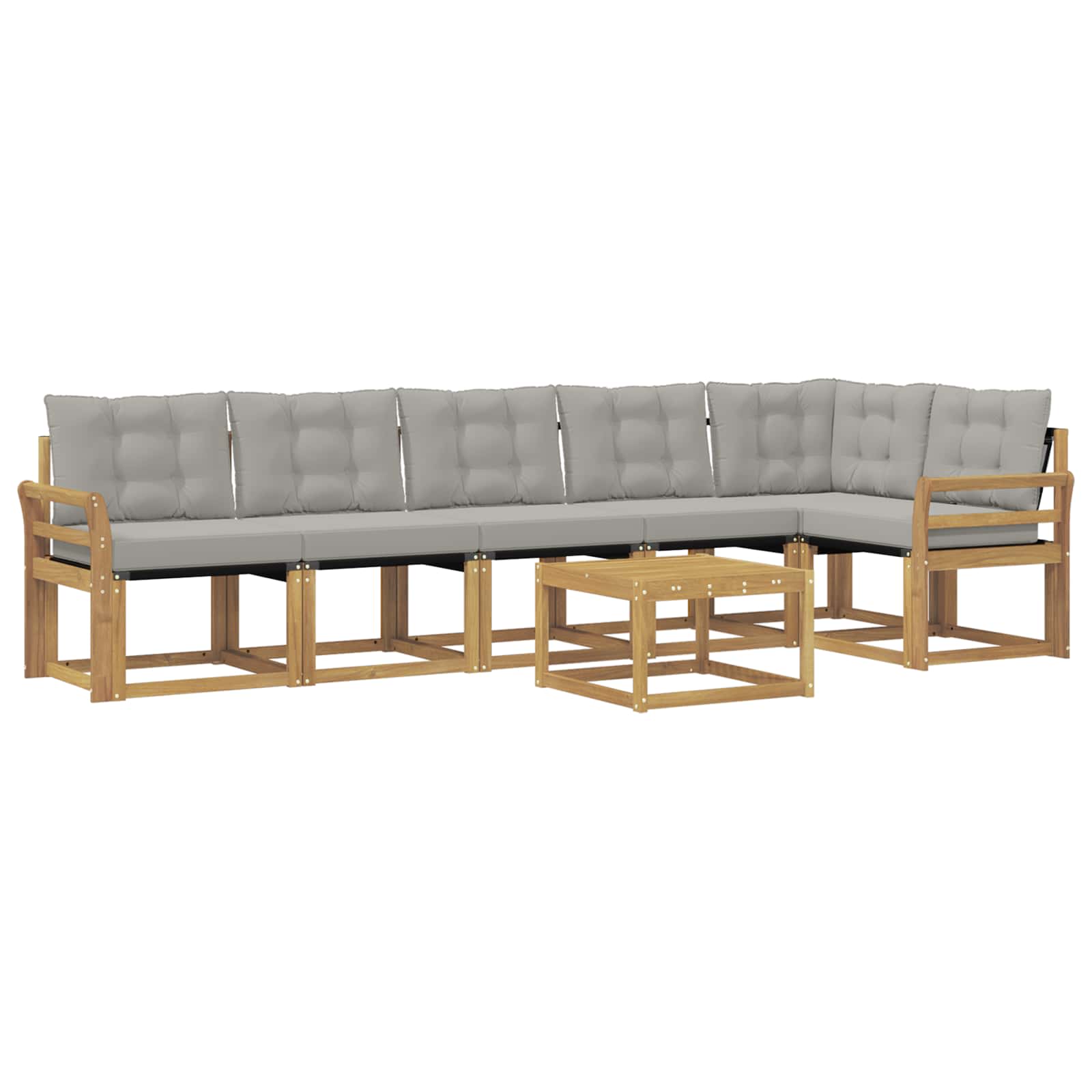 Ensemble de canapés d'extérieur 7 pcs Blanc et gris clair - XIOS
