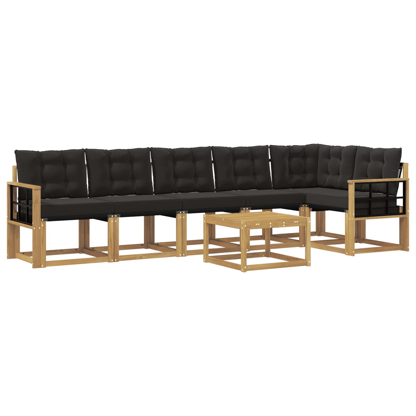 Ensemble de canapés d'extérieur 7 pcs Blanc et noir - XIOS