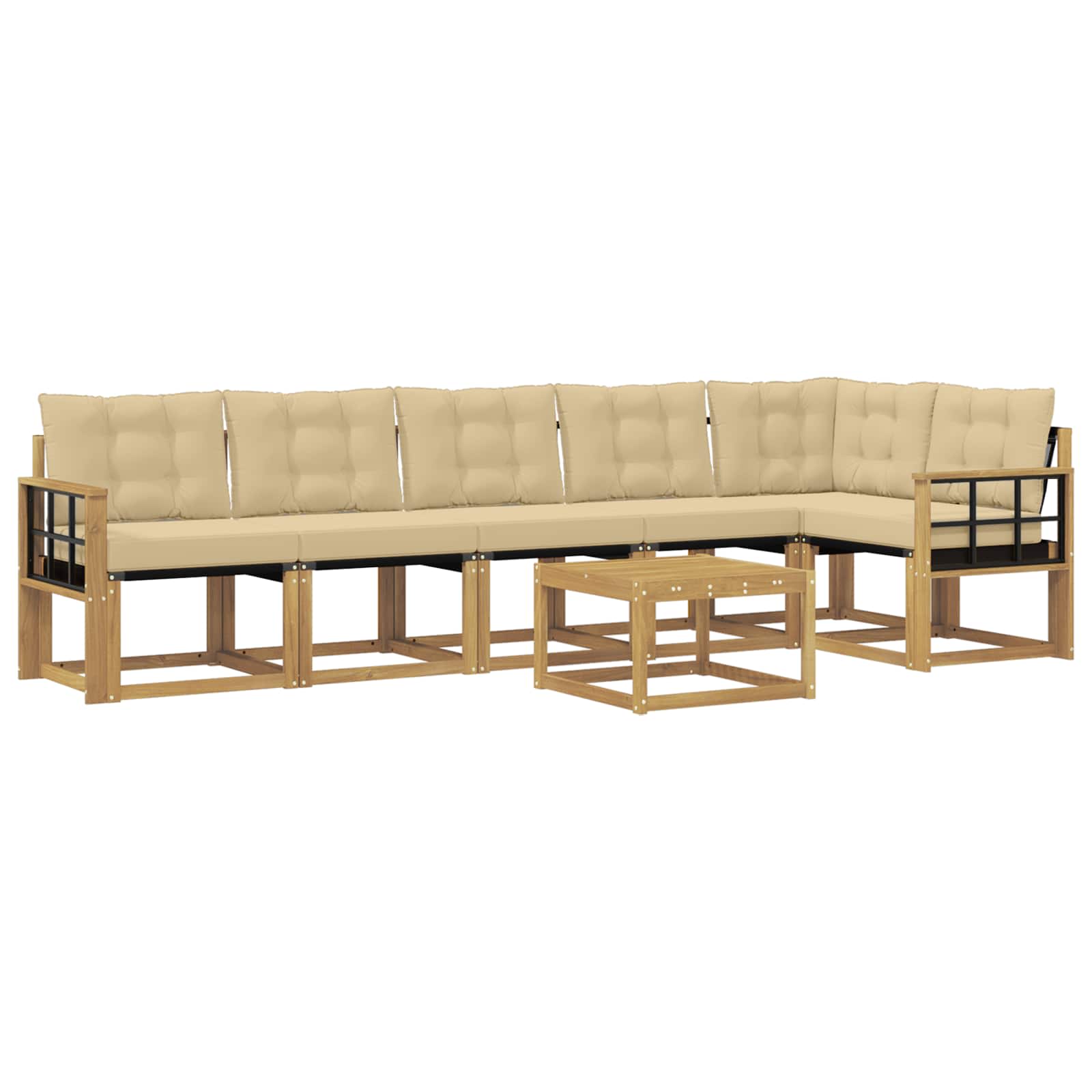 Ensemble de canapés d'extérieur 7 pcs Blanc et Beige - XIOS
