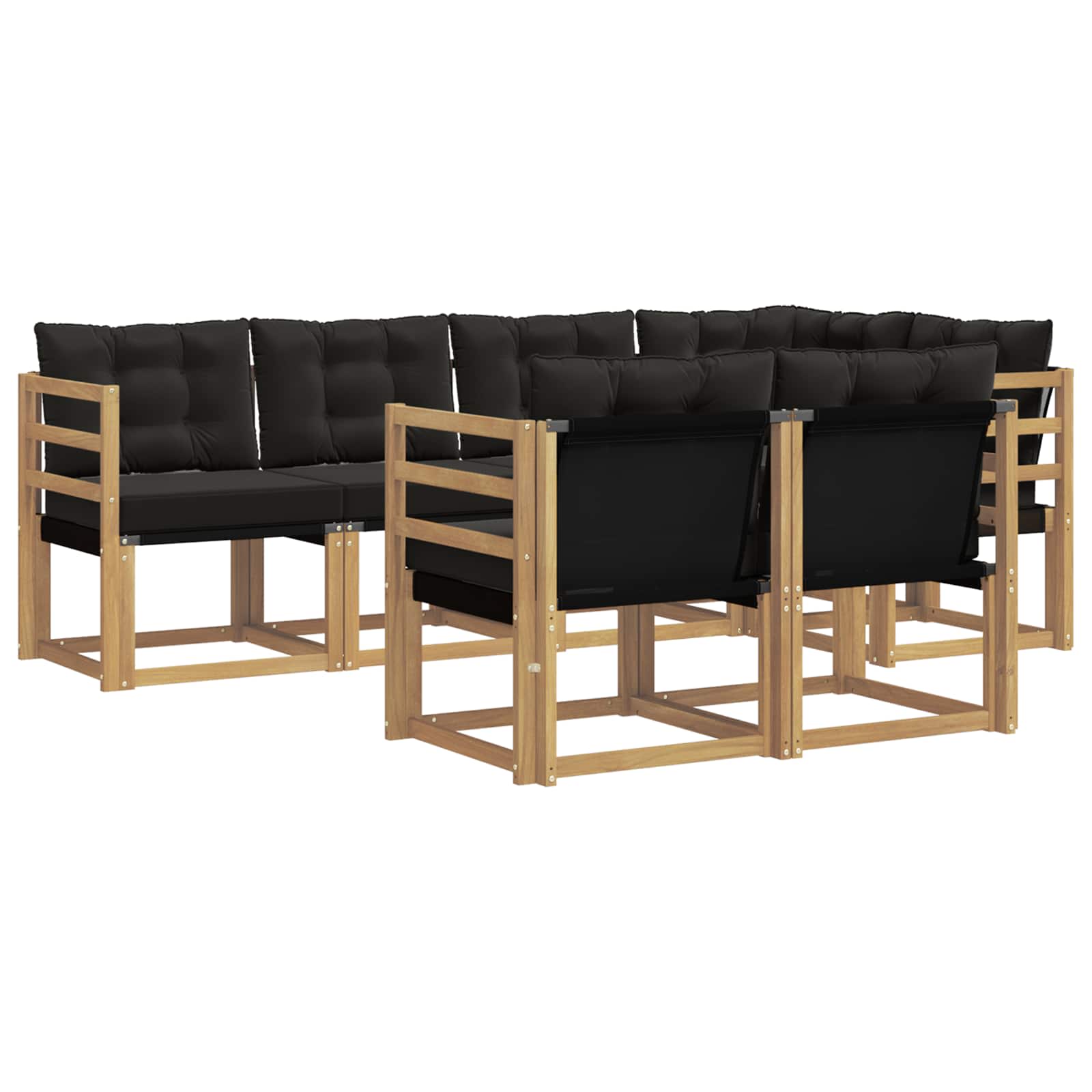 Ensemble de canapés d'extérieur 7 pcs Blanc et noir - XIOS