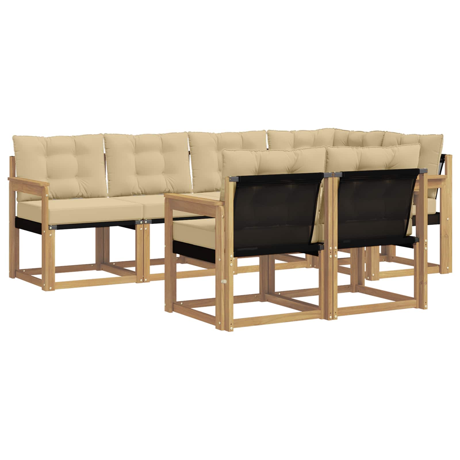 Ensemble de canapés d'extérieur 7 pcs Blanc et Beige - XIOS