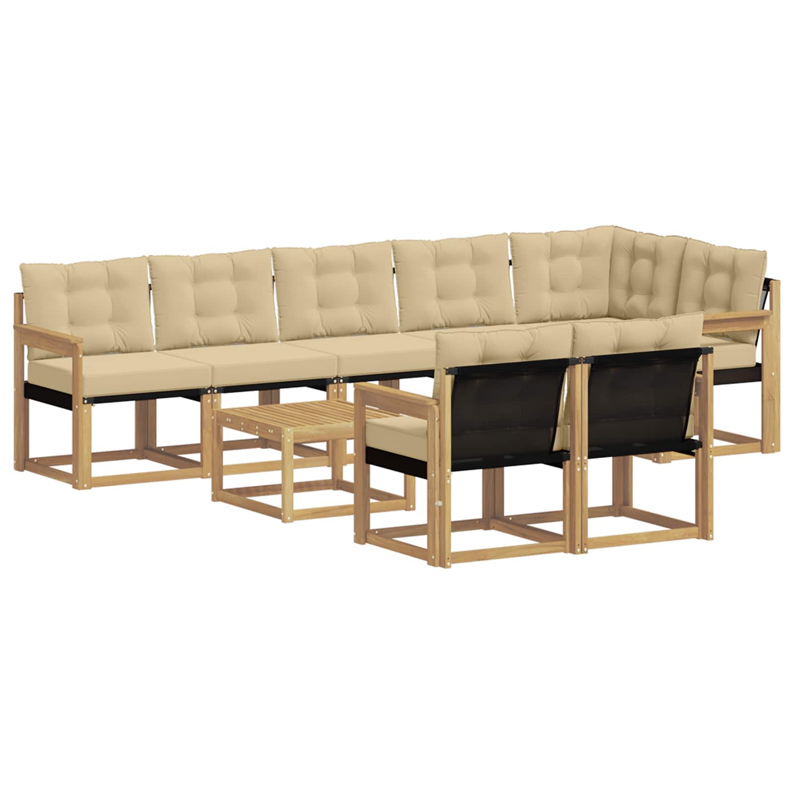 Ensemble de canapés d'extérieur 9 pcs Blanc et Beige - XIOS