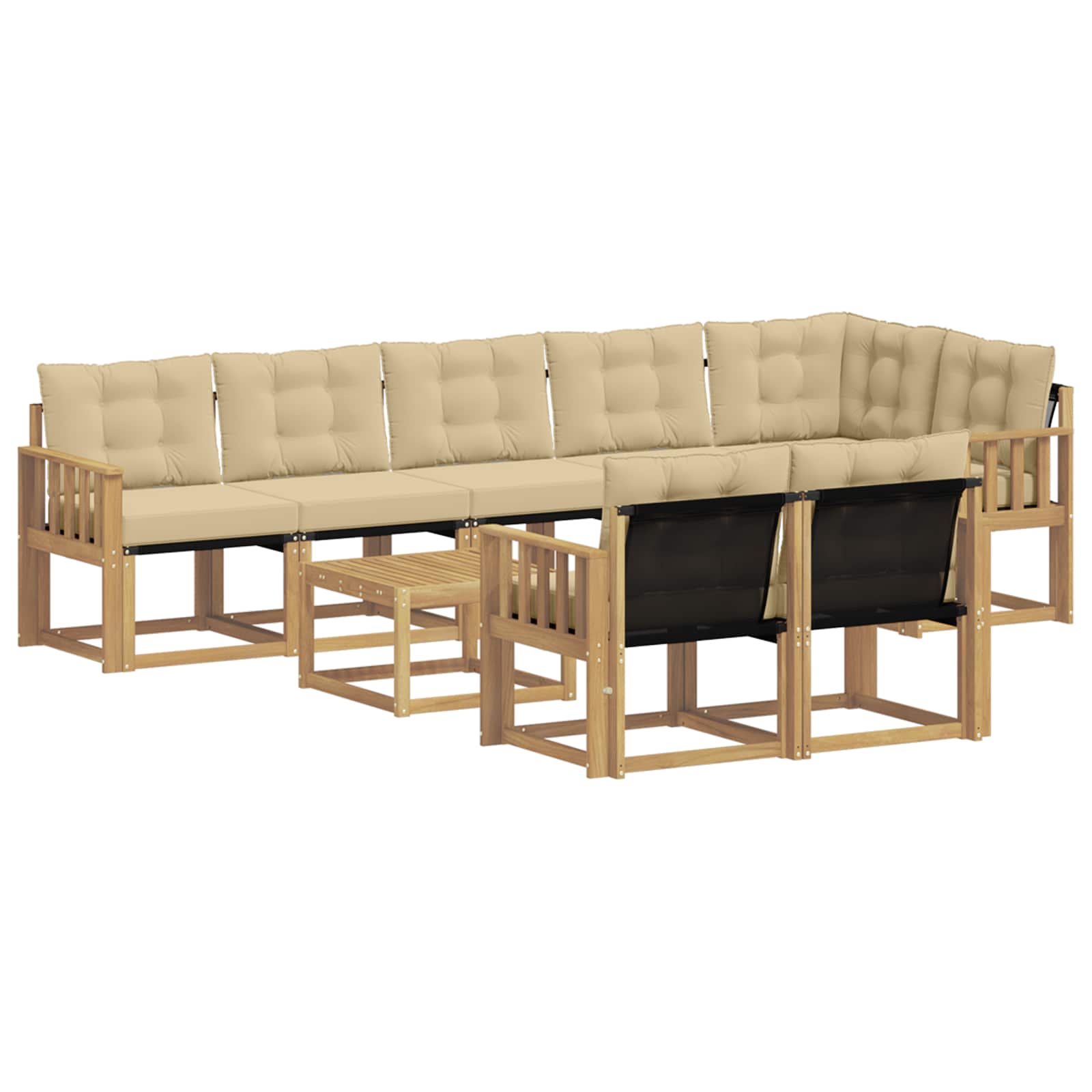 Ensemble de canapés d'extérieur 9 pcs Blanc et Beige - XIOS
