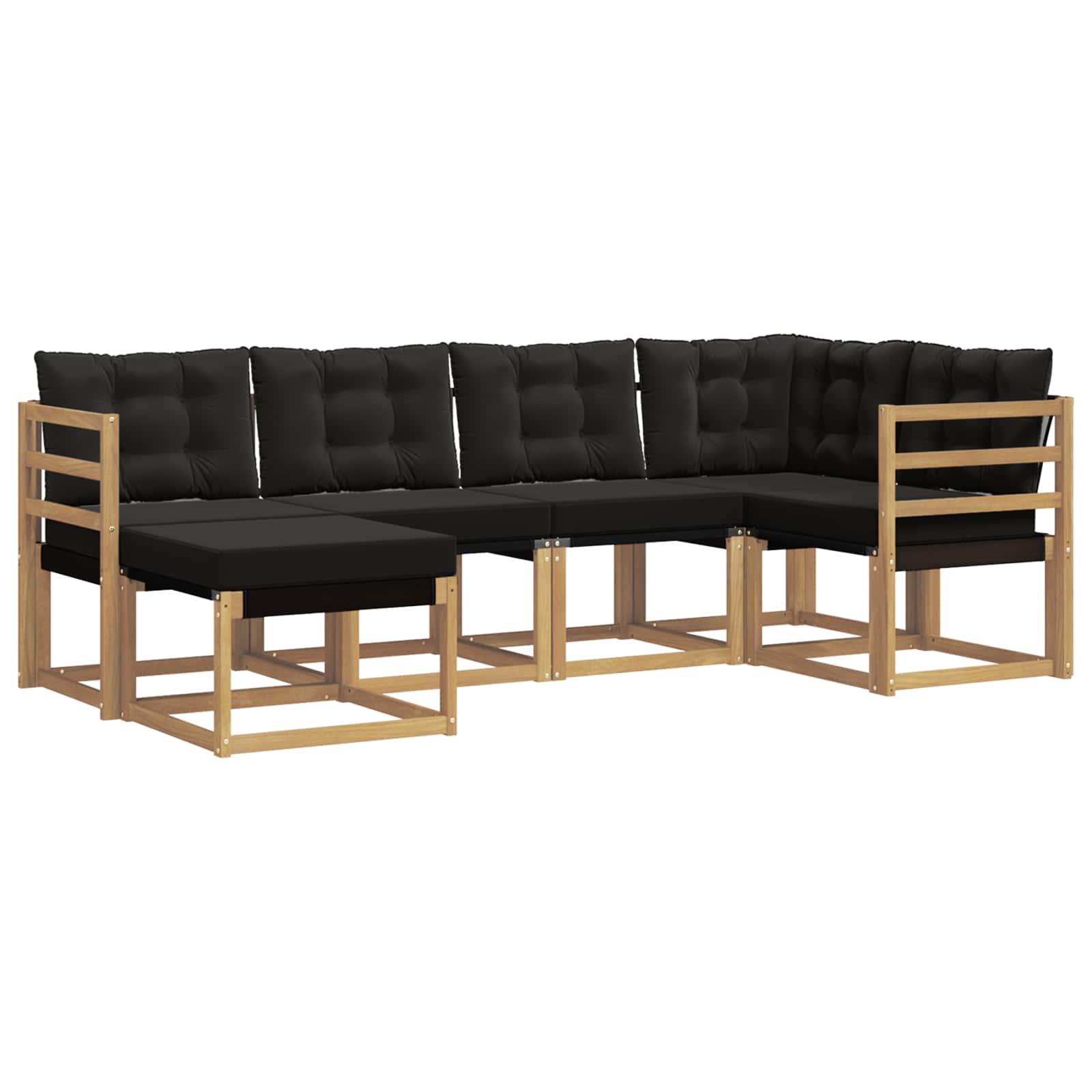 Ensemble de canapés d'extérieur 6 pcs Blanc et noir - XIOS