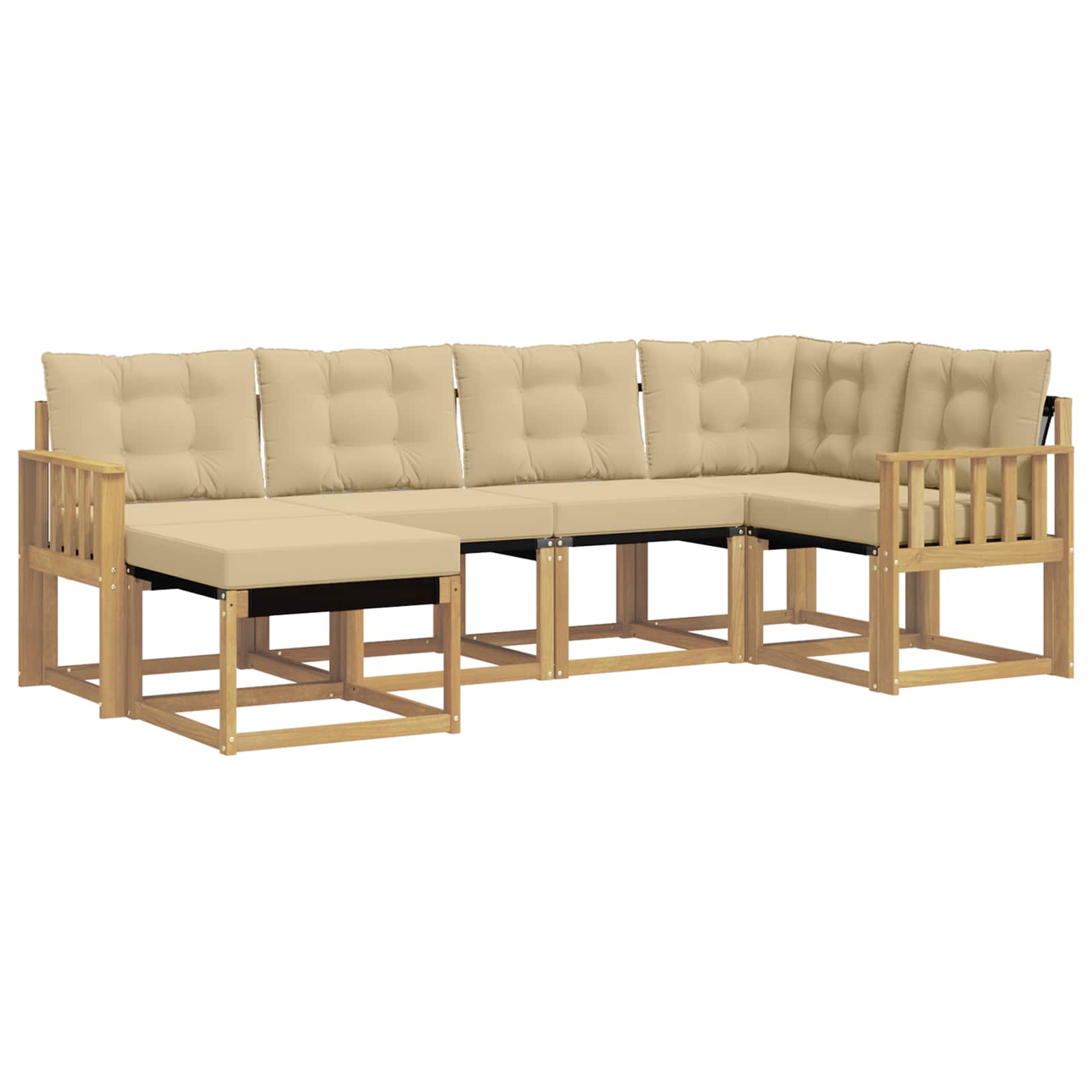 Ensemble de canapés d'extérieur 6 pcs Blanc et Beige - XIOS