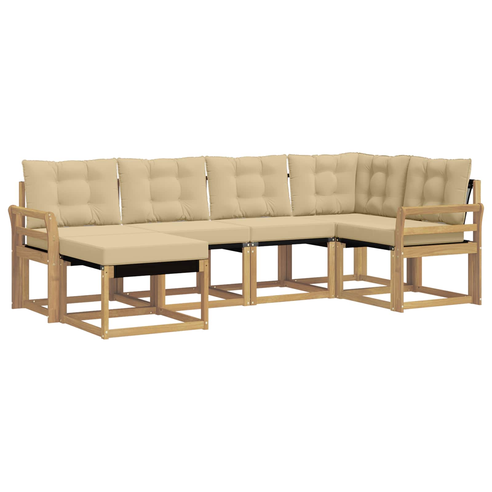 Ensemble de canapés d'extérieur 6 pcs Blanc et Beige - XIOS