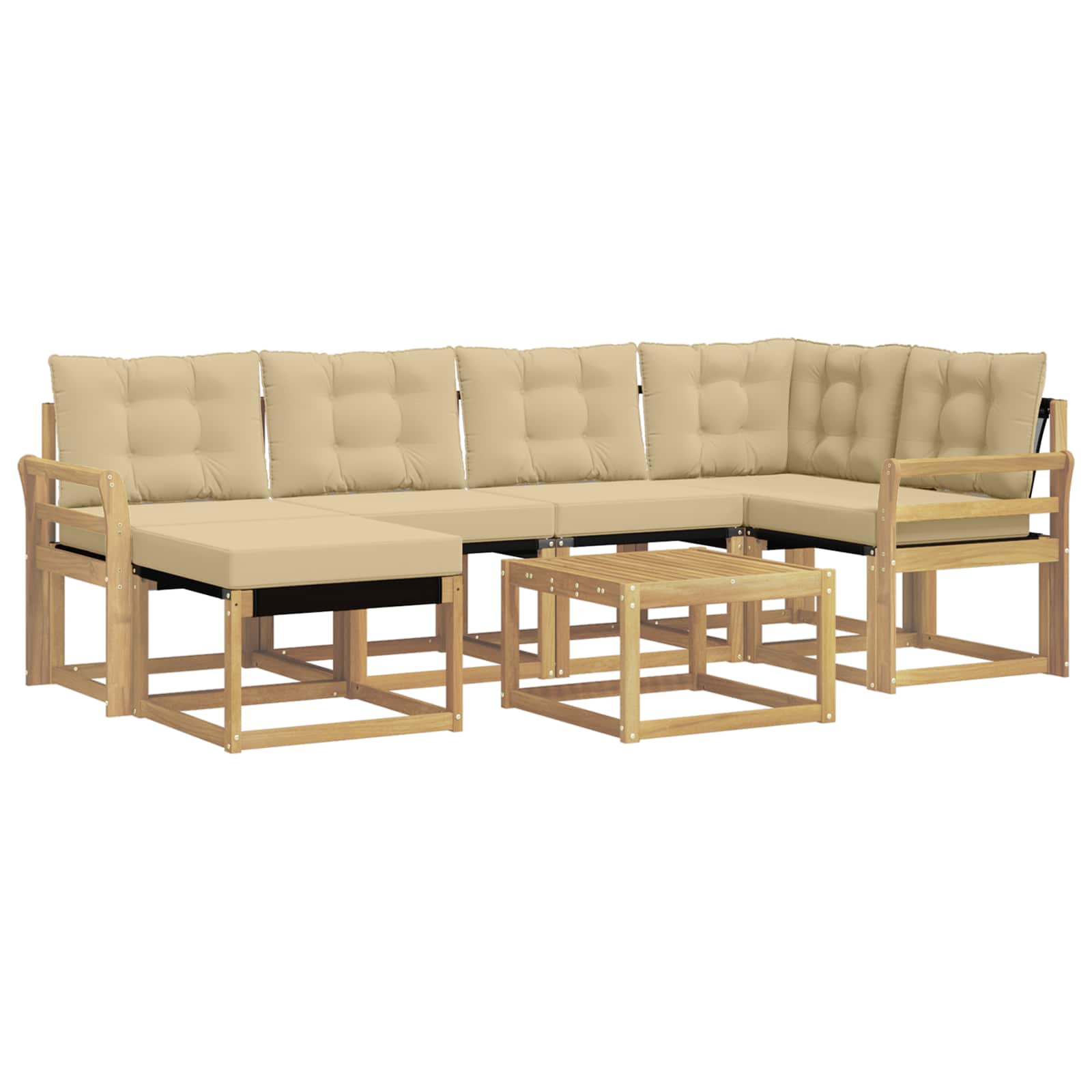 Ensemble de canapés d'extérieur 7 pcs Blanc et Beige - XIOS