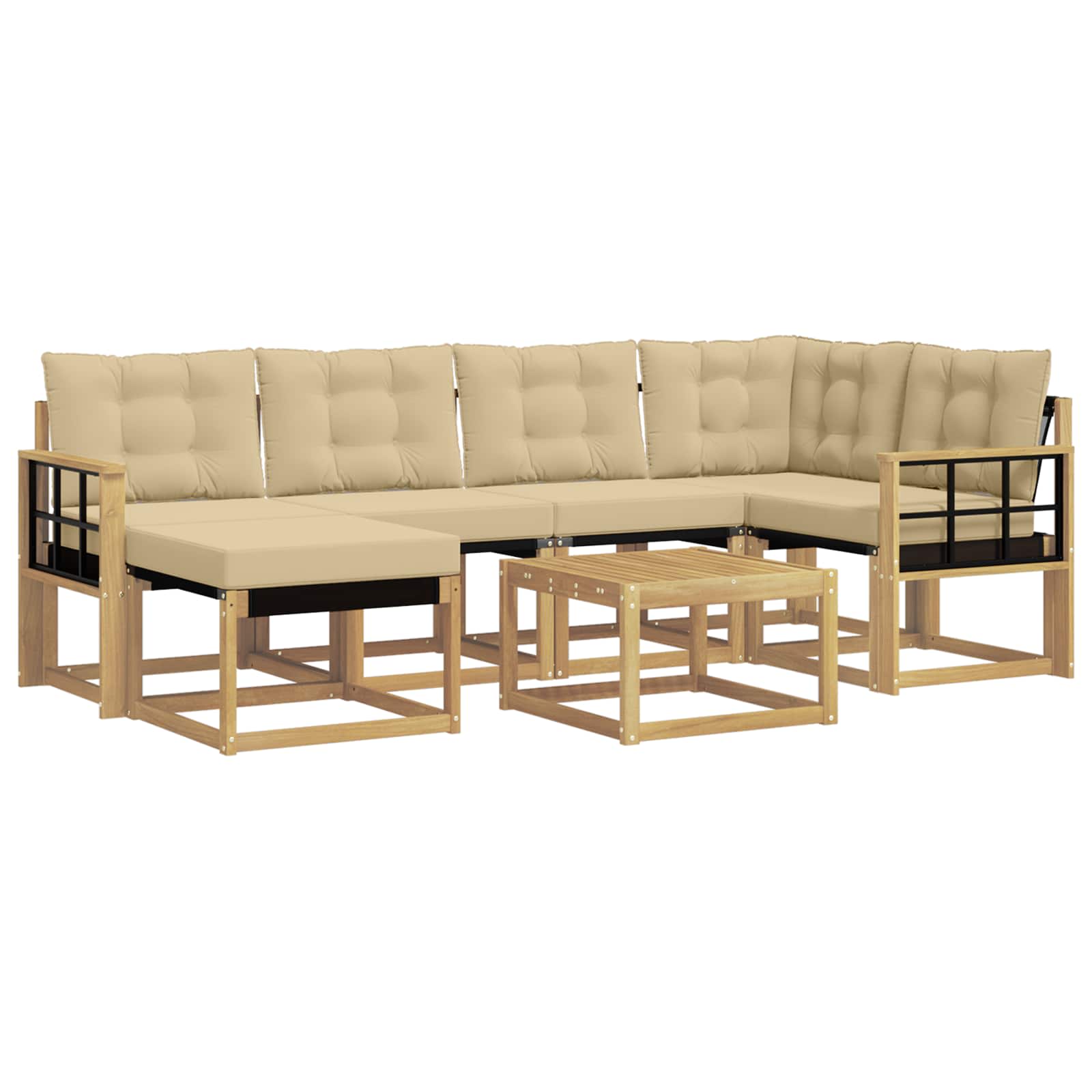 Ensemble de canapés d'extérieur 7 pcs Blanc et Beige - XIOS