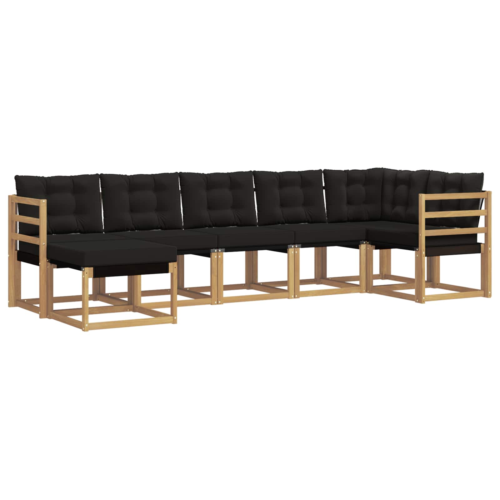 Ensemble de canapés d'extérieur 7 pcs Blanc et noir - XIOS