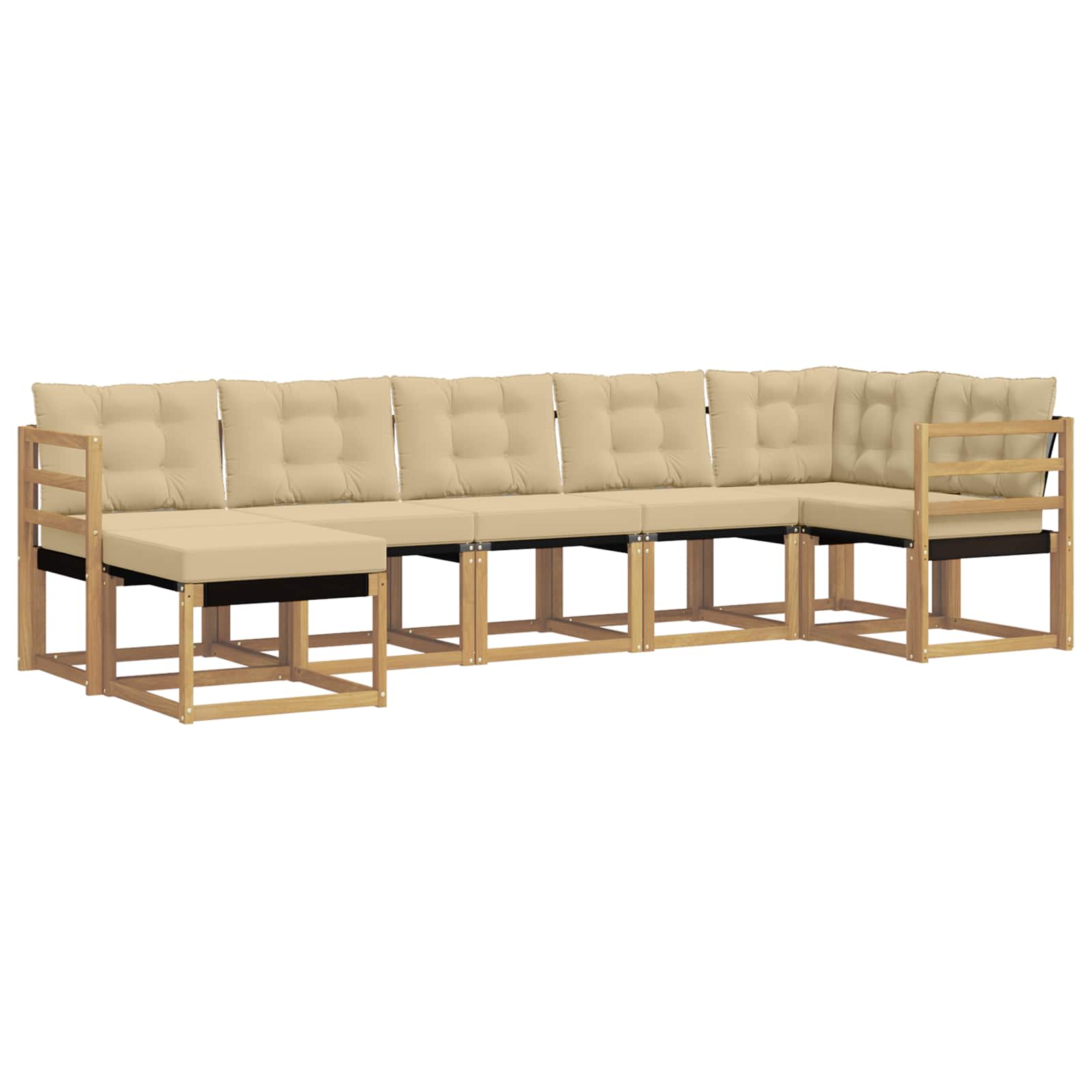 Ensemble de canapés d'extérieur 7 pcs Blanc et Beige - XIOS