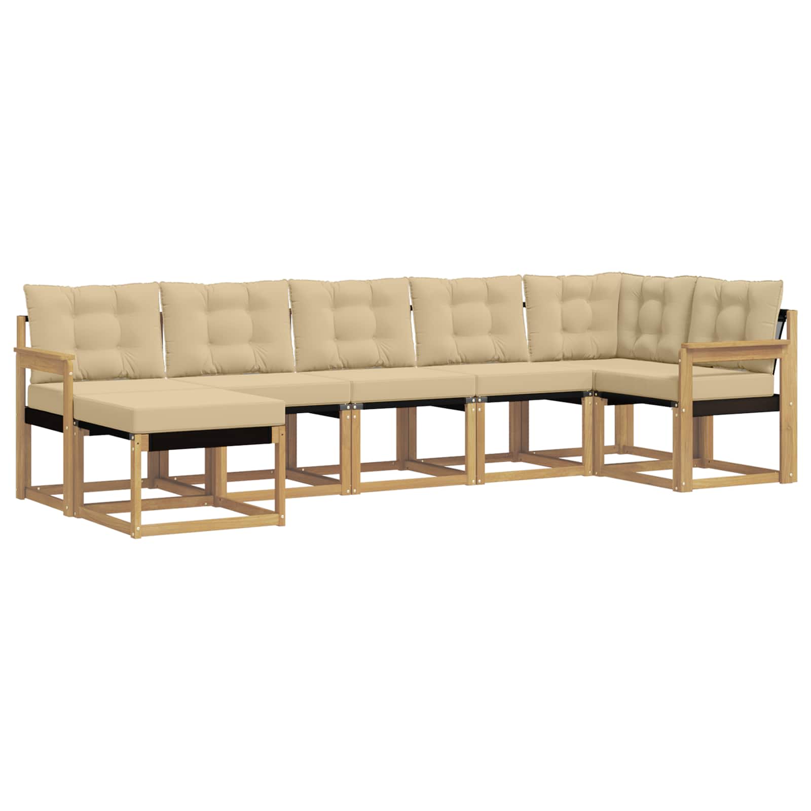 Ensemble de canapés d'extérieur 7 pcs Blanc et Beige - XIOS