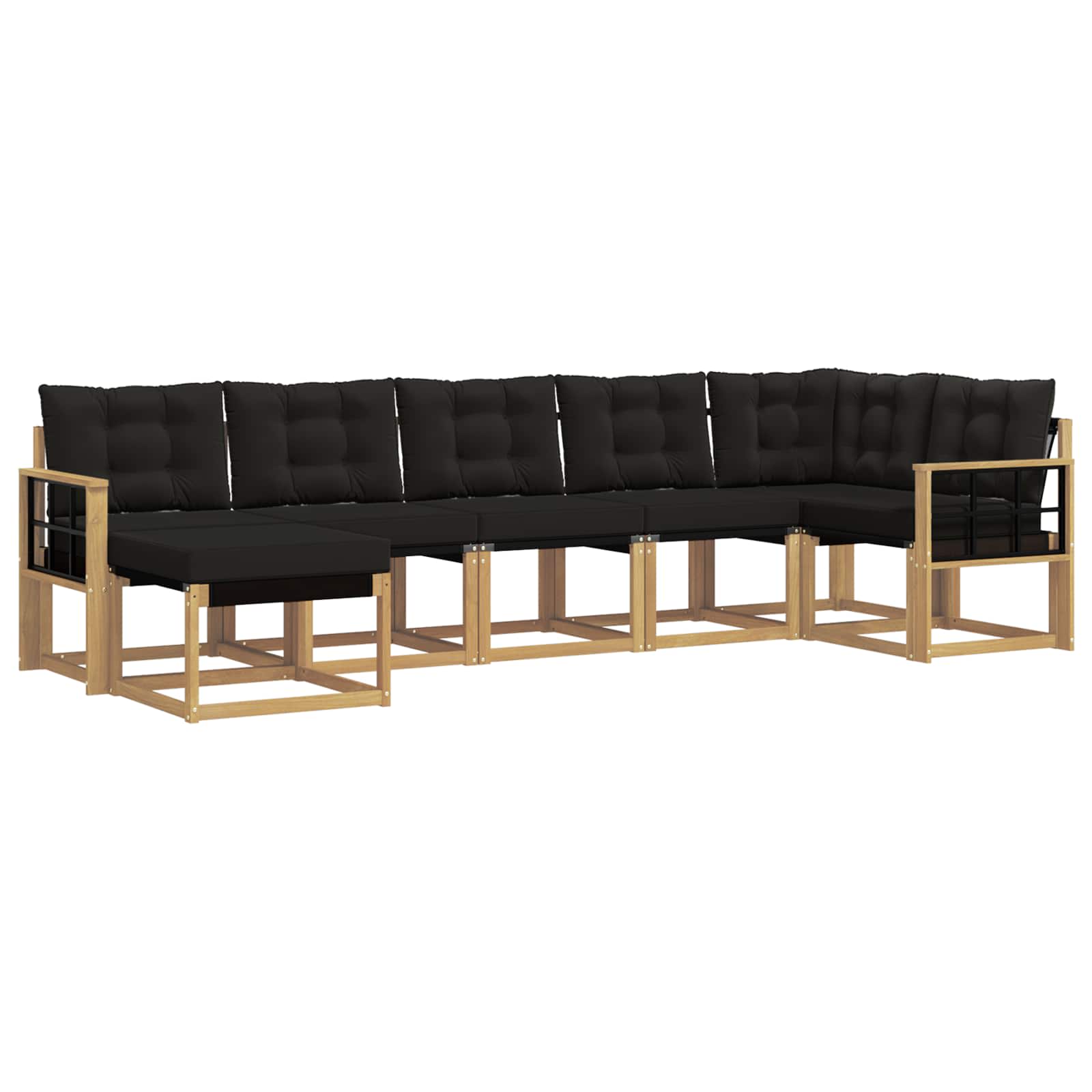 Ensemble de canapés d'extérieur 7 pcs Blanc et noir - XIOS