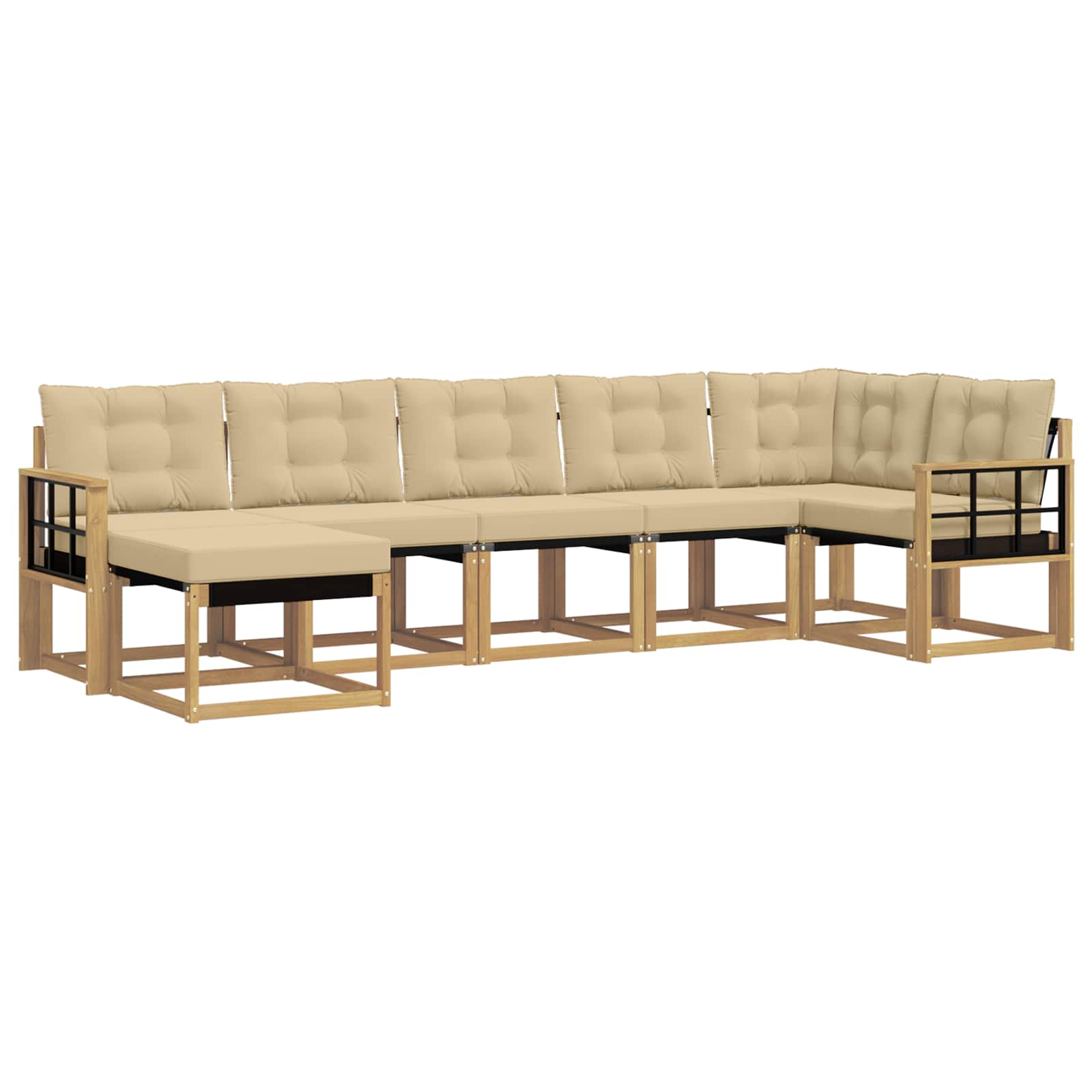 Ensemble de canapés d'extérieur 7 pcs Blanc et Beige - XIOS