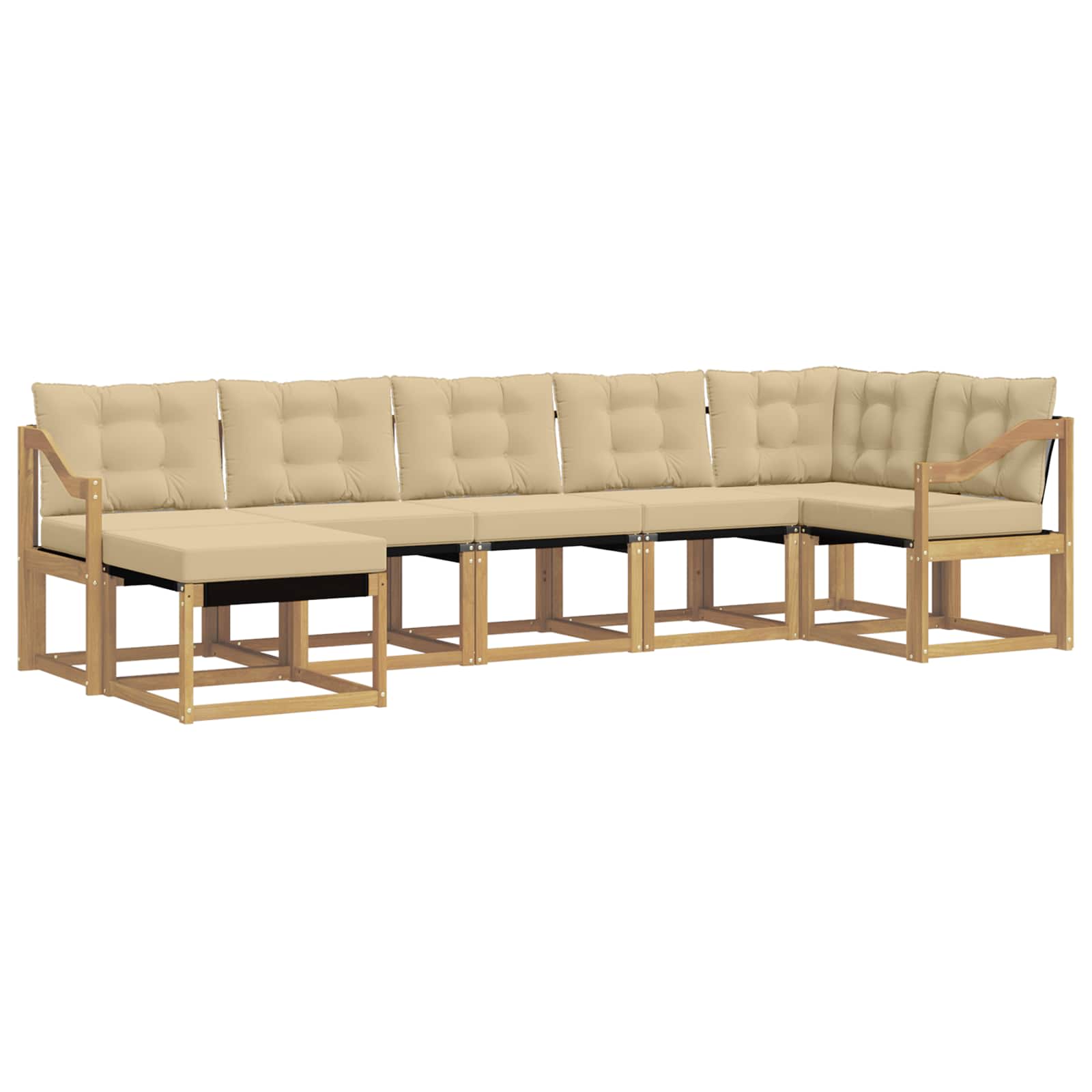 Ensemble de canapés d'extérieur 7 pcs Blanc et Beige - XIOS