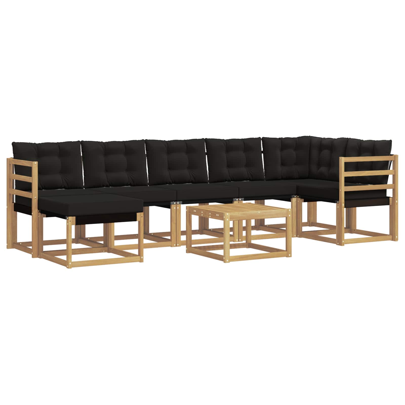 Ensemble de canapés d'extérieur 8 pcs Blanc et noir - XIOS