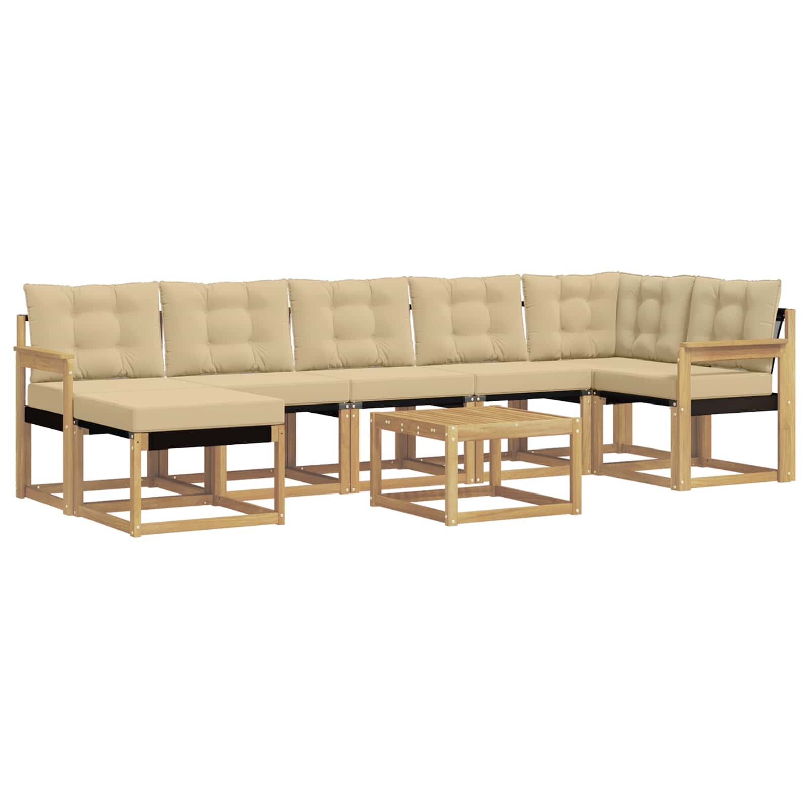Ensemble de canapés d'extérieur 8 pcs Blanc et Beige - XIOS