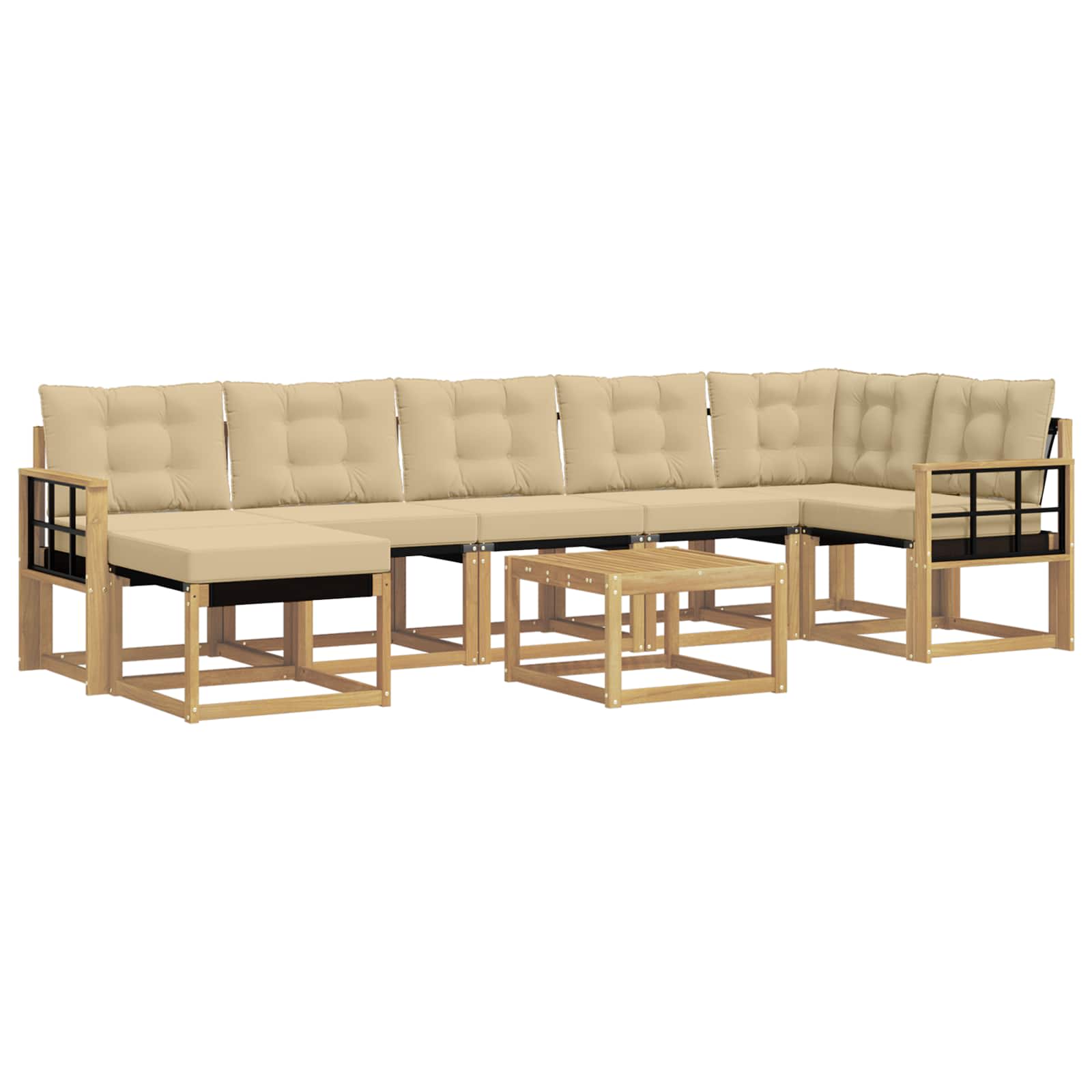 Ensemble de canapés d'extérieur 8 pcs Blanc et Beige - XIOS