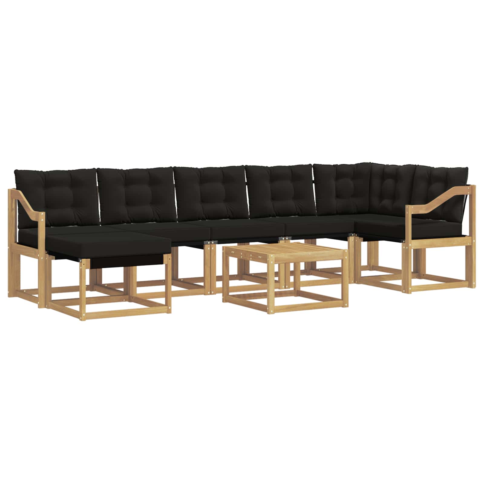 Ensemble de canapés d'extérieur 8 pcs Blanc et noir - XIOS