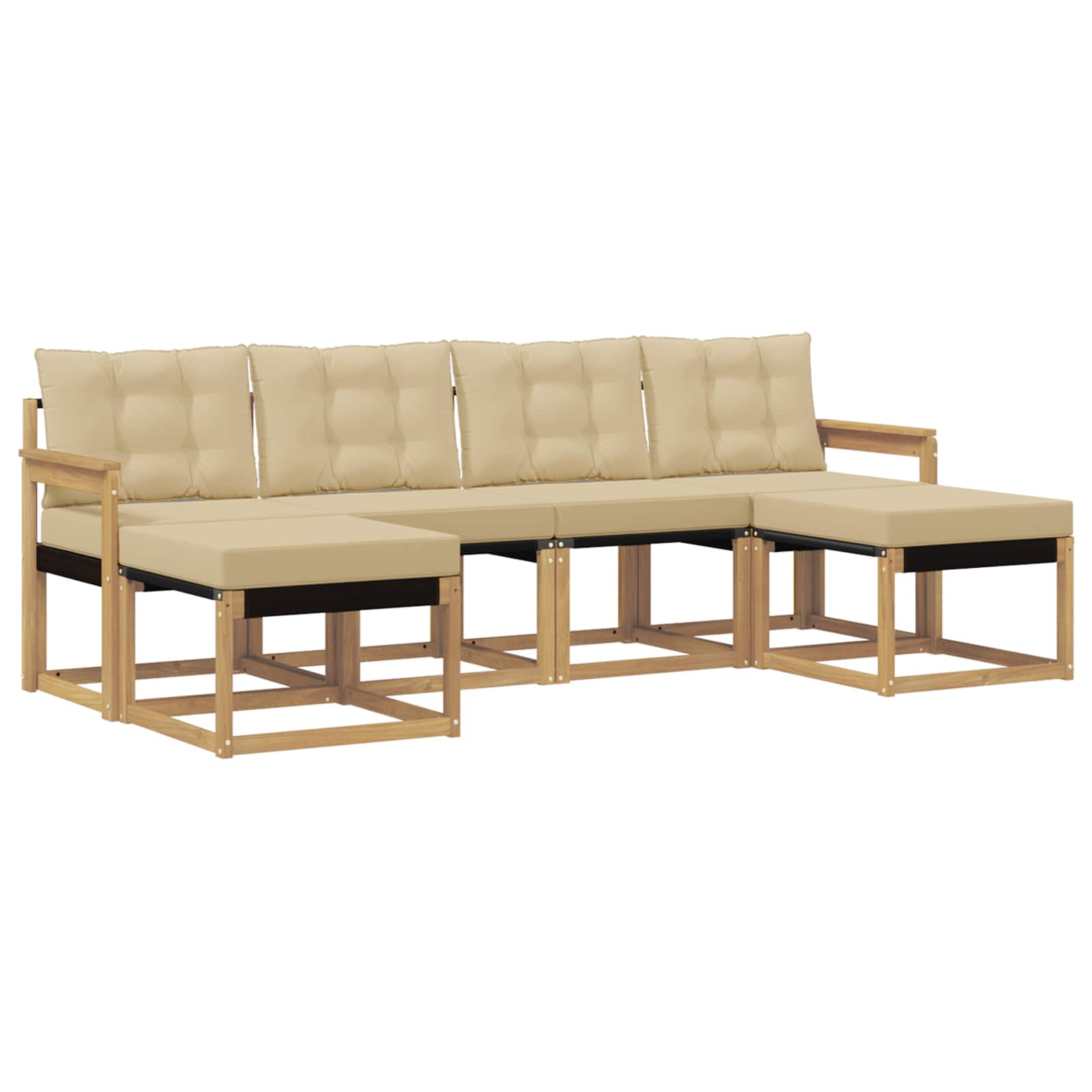 Ensemble de canapés d'extérieur 6 pcs Blanc et Beige - XIOS