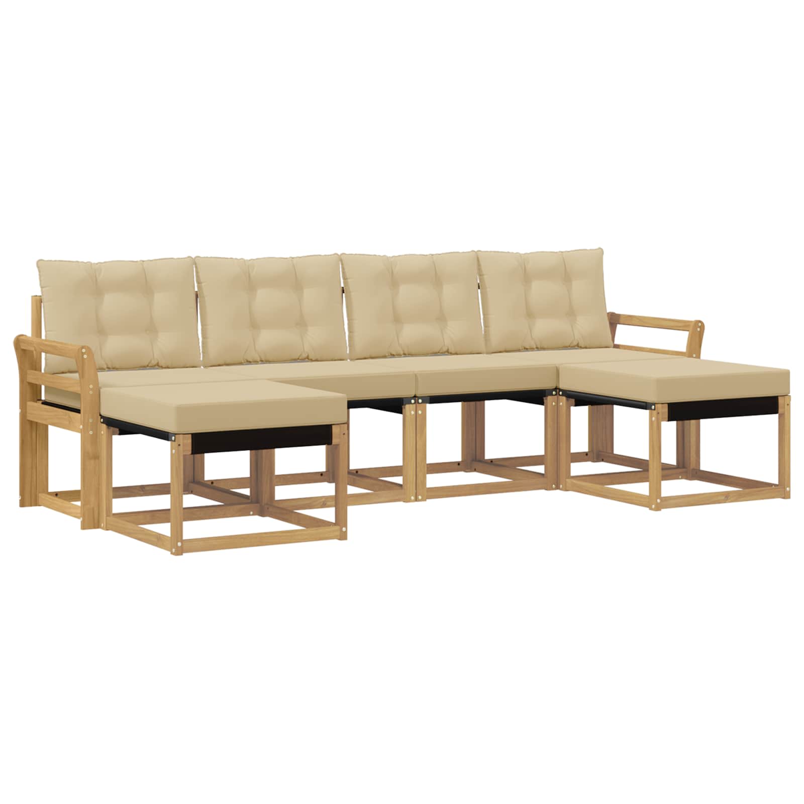 Ensemble de canapés d'extérieur 6 pcs Blanc et Beige - XIOS