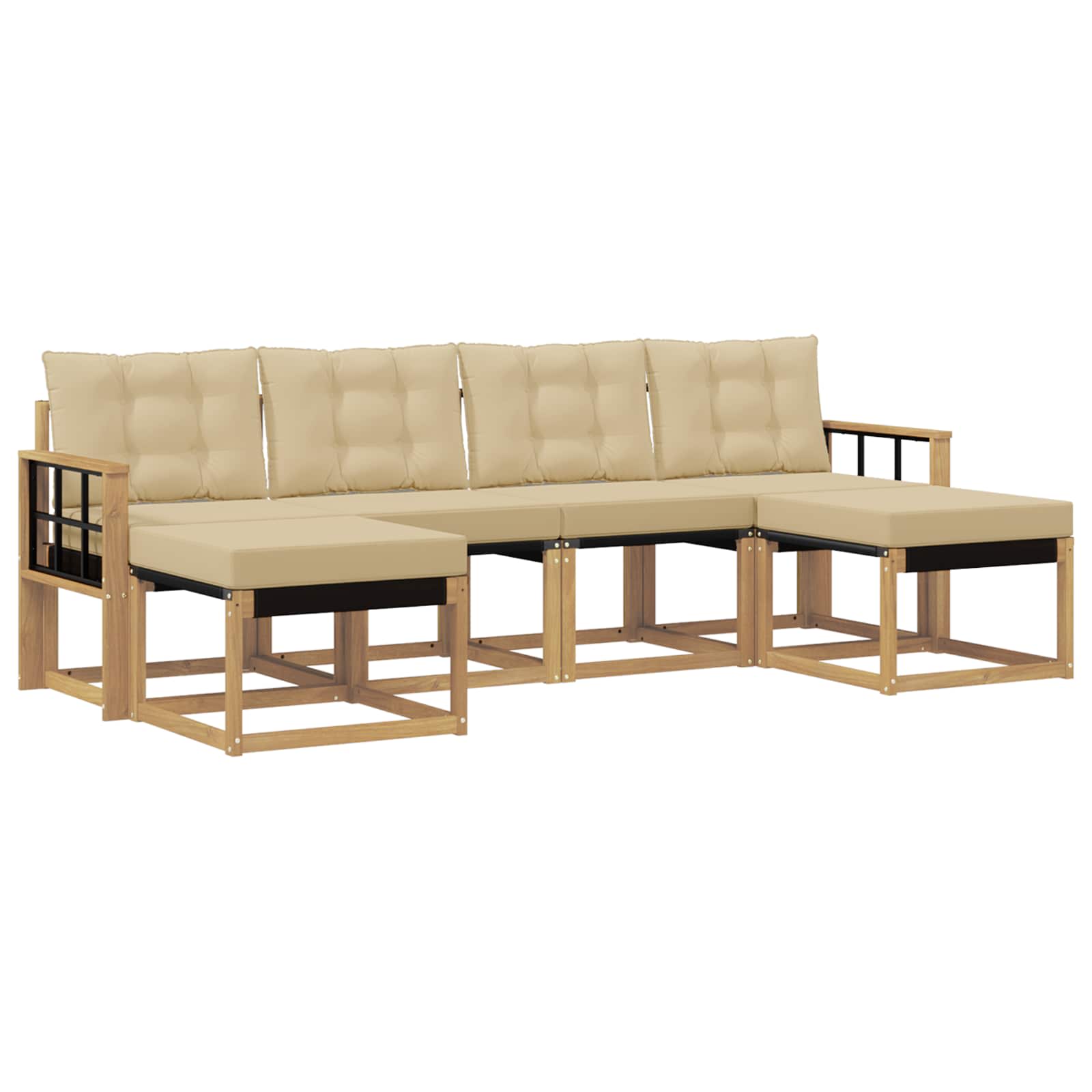 Ensemble de canapés d'extérieur 6 pcs Blanc et Beige - XIOS